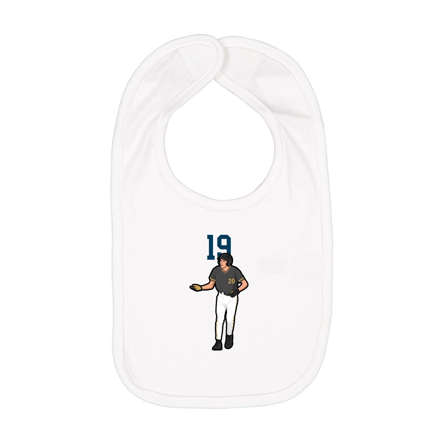 Infant Bib — Number Top in White