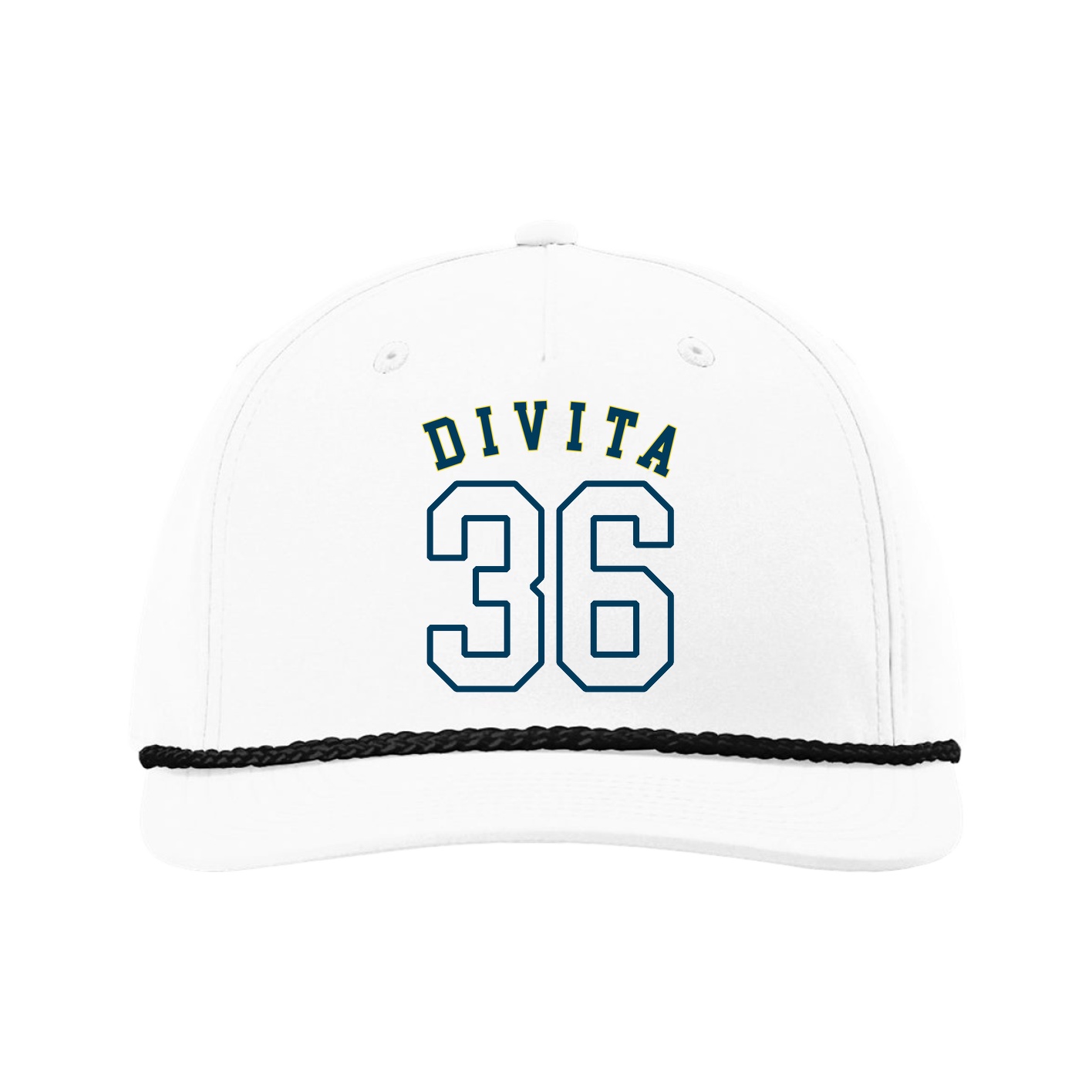 Five-Panel Classic Rope Cap — Shirsey Arch in White