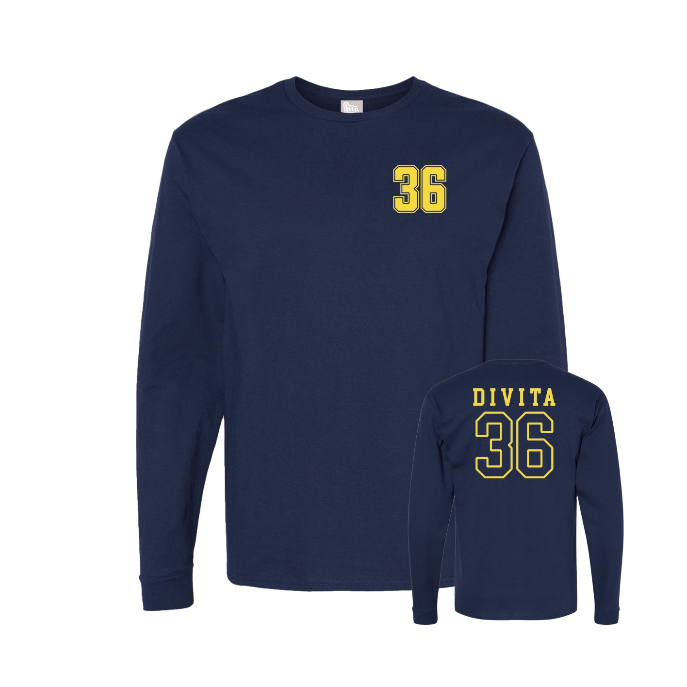 Long Sleeve Tee — Chest Back in Navy