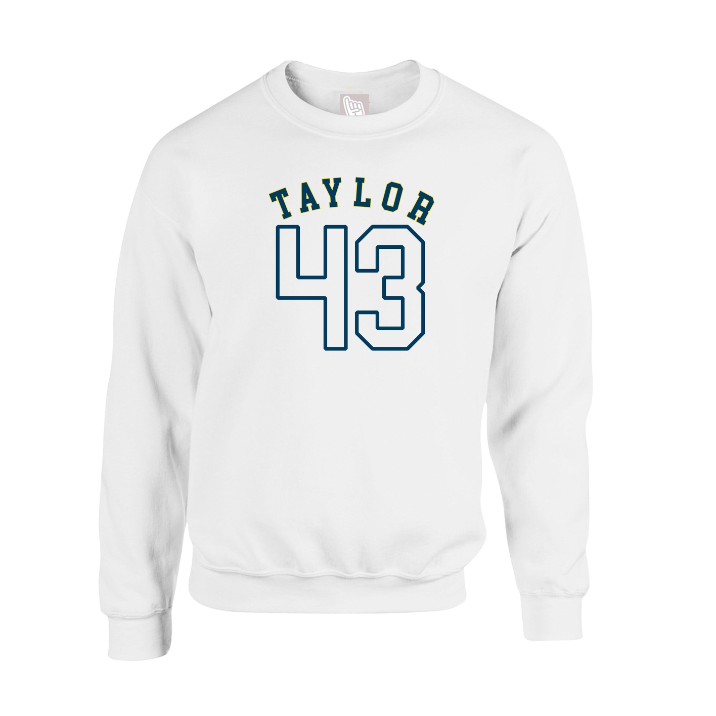 Fleece Crew — Shirsey Arch in White