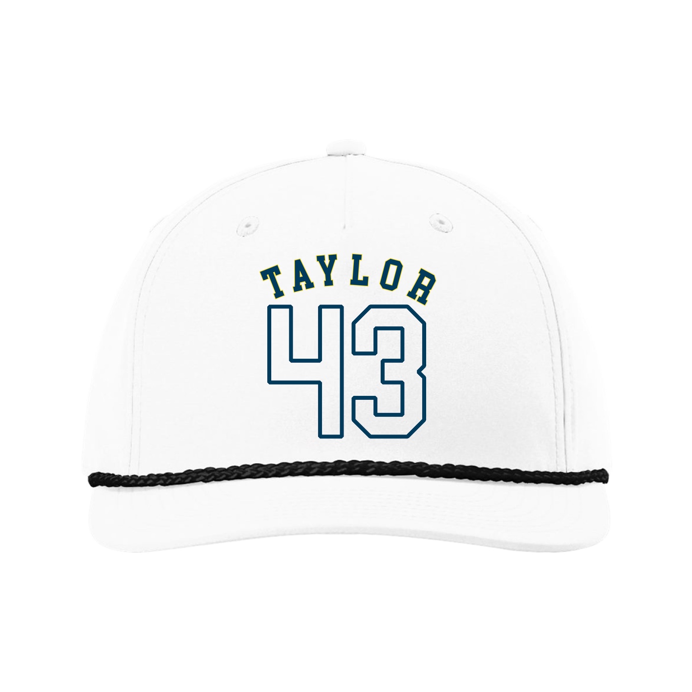 Five-Panel Classic Rope Cap — Shirsey Arch in White