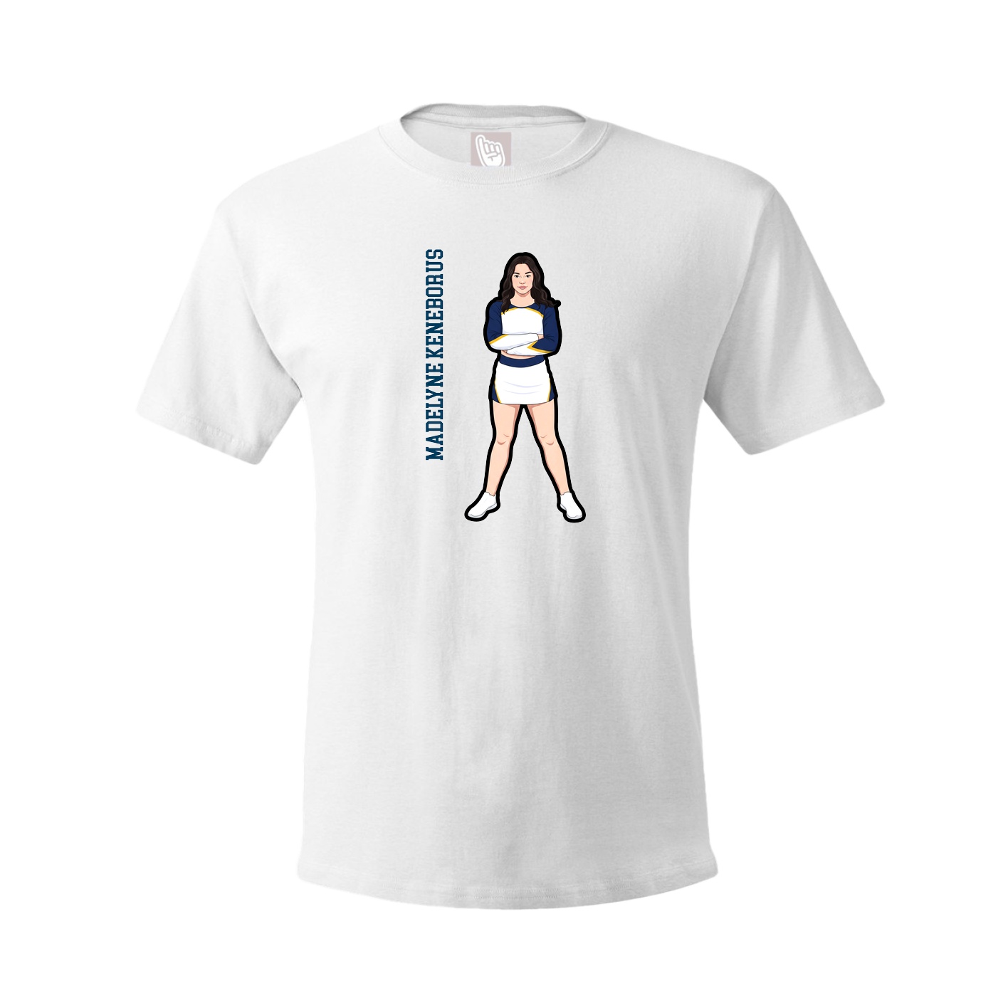 Youth Tee — Name Vertical in White