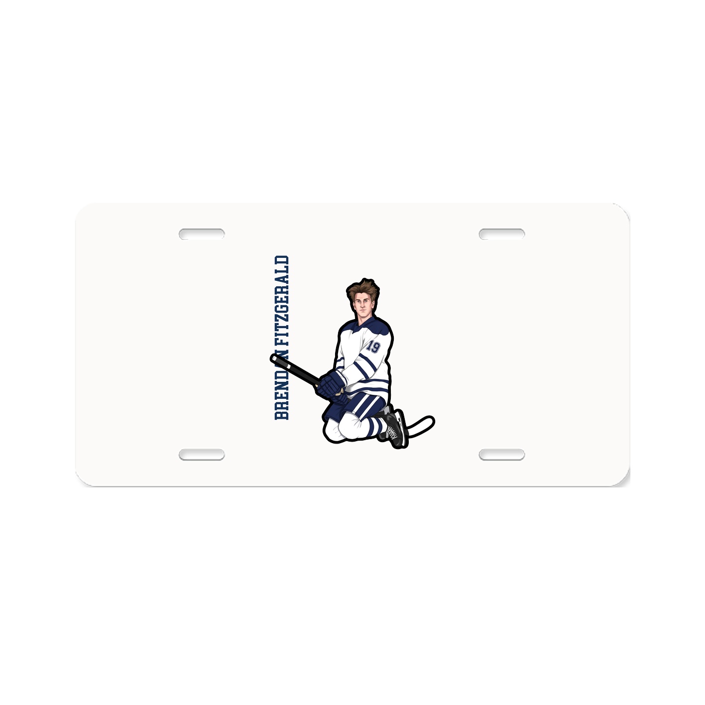 License Plate — Name Vertical in Classic