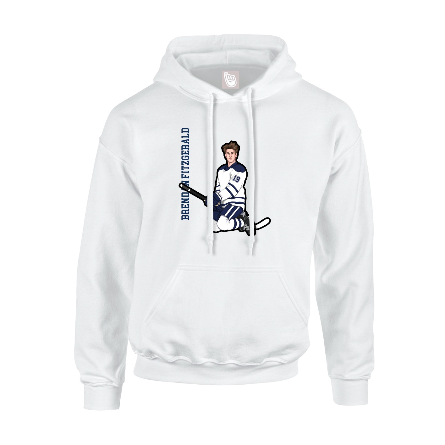 Youth Hoodie — Name Vertical in White