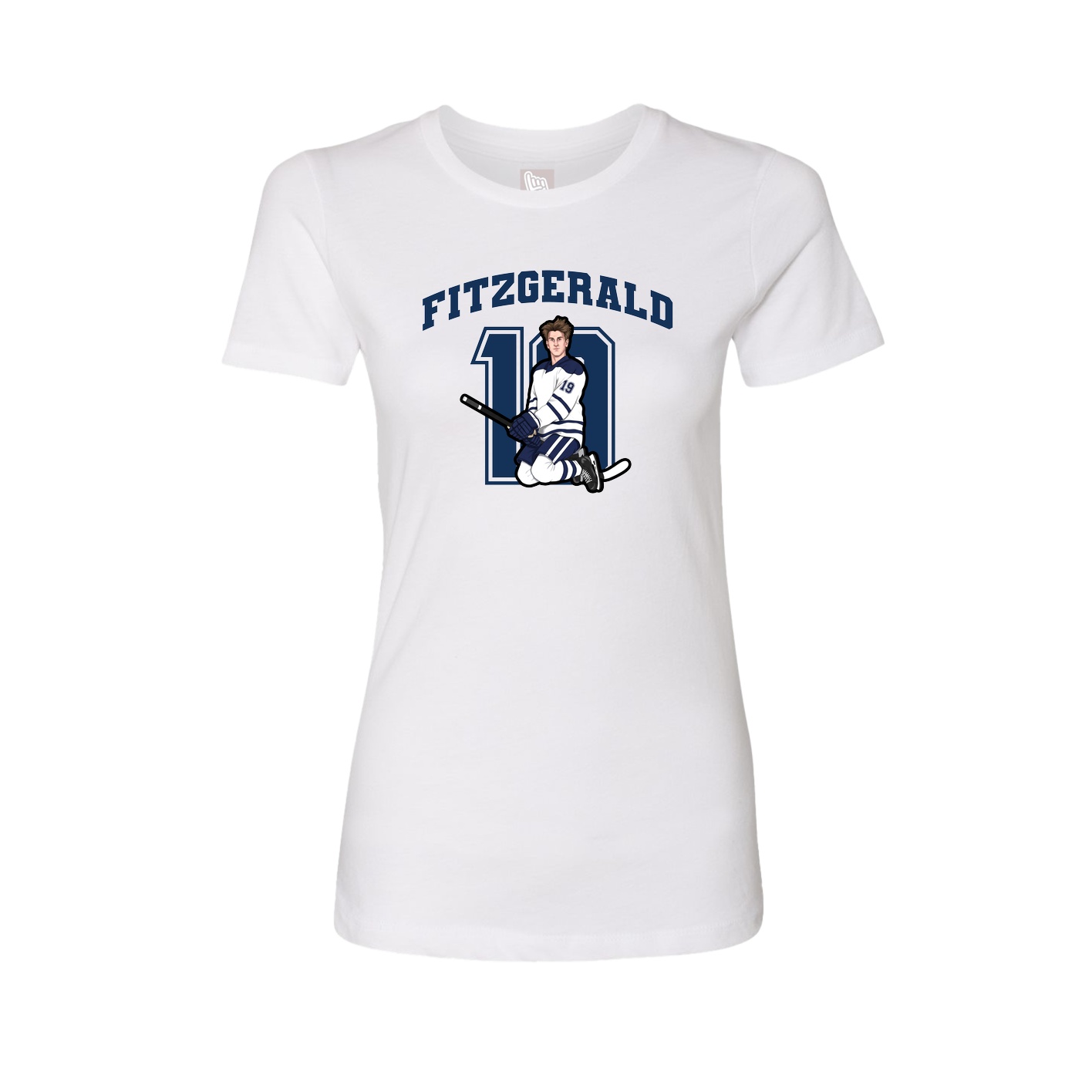 Fitted Women's Tee — Number in White