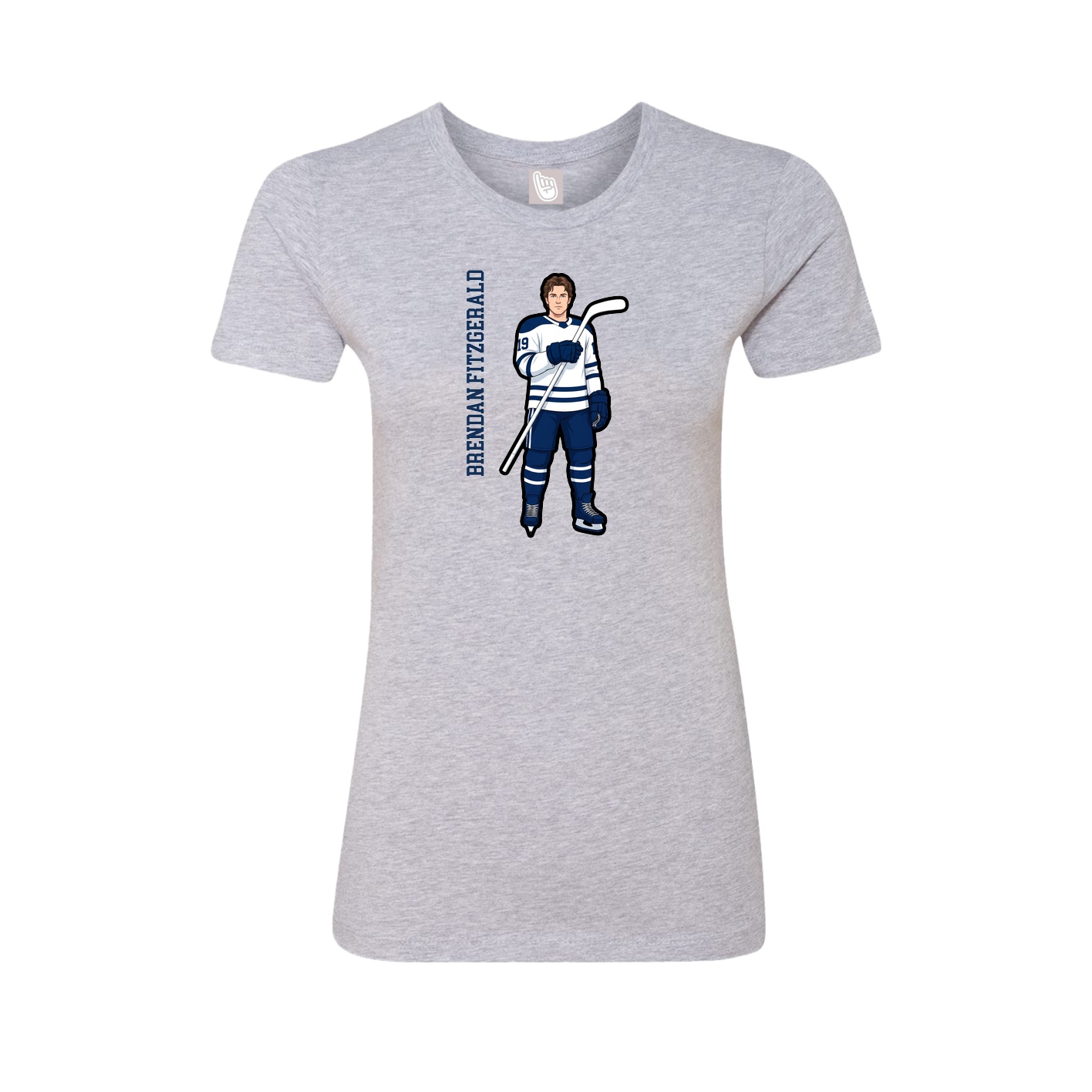Fitted Women's Tee — Name Vertical in Grey
