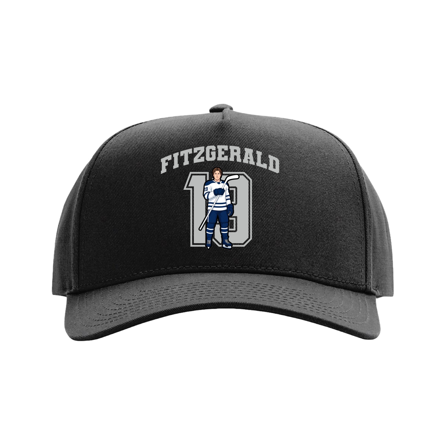 Full Fabric Five-Panel Champ Cap — Number in Black