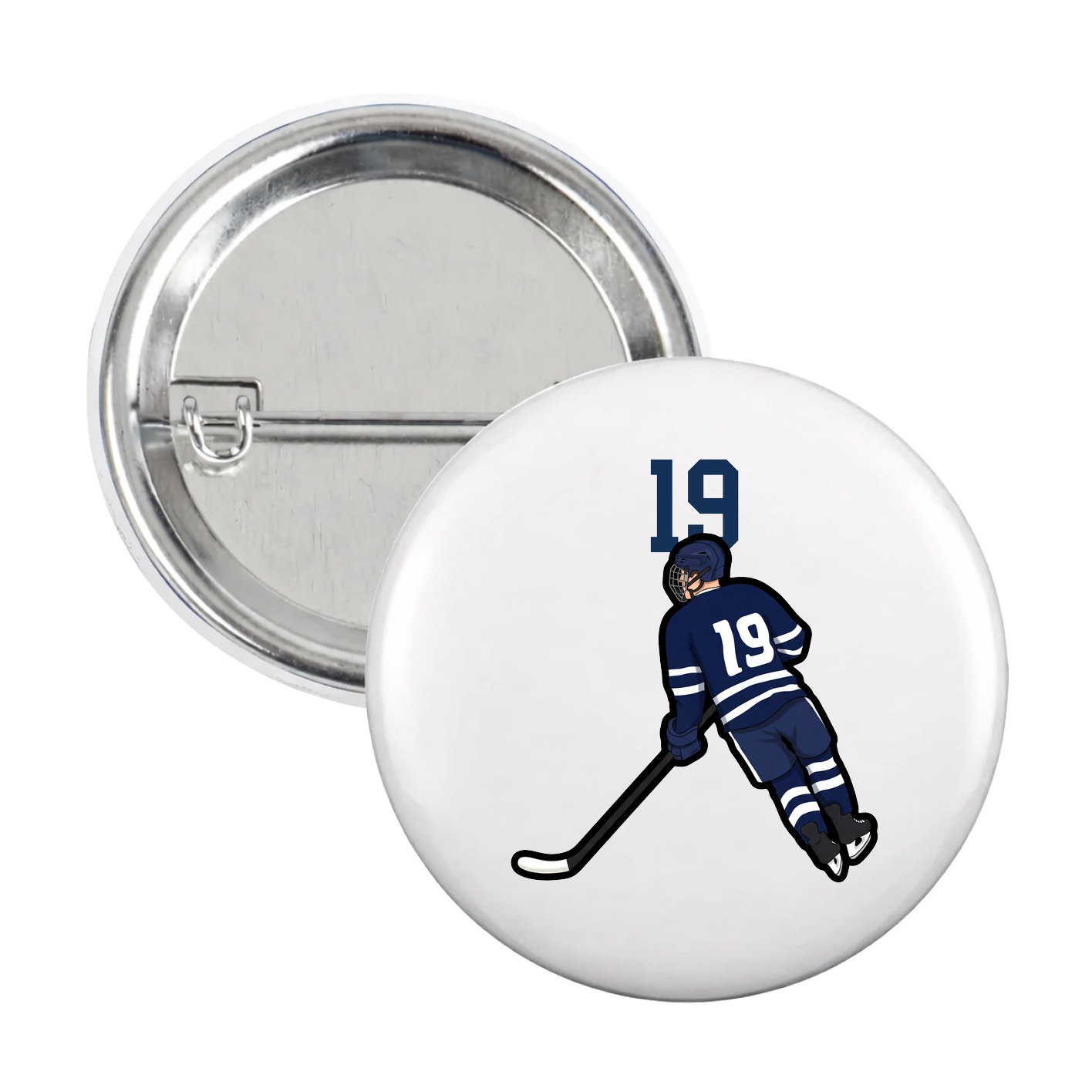 Game Day Button — Number Top in White
