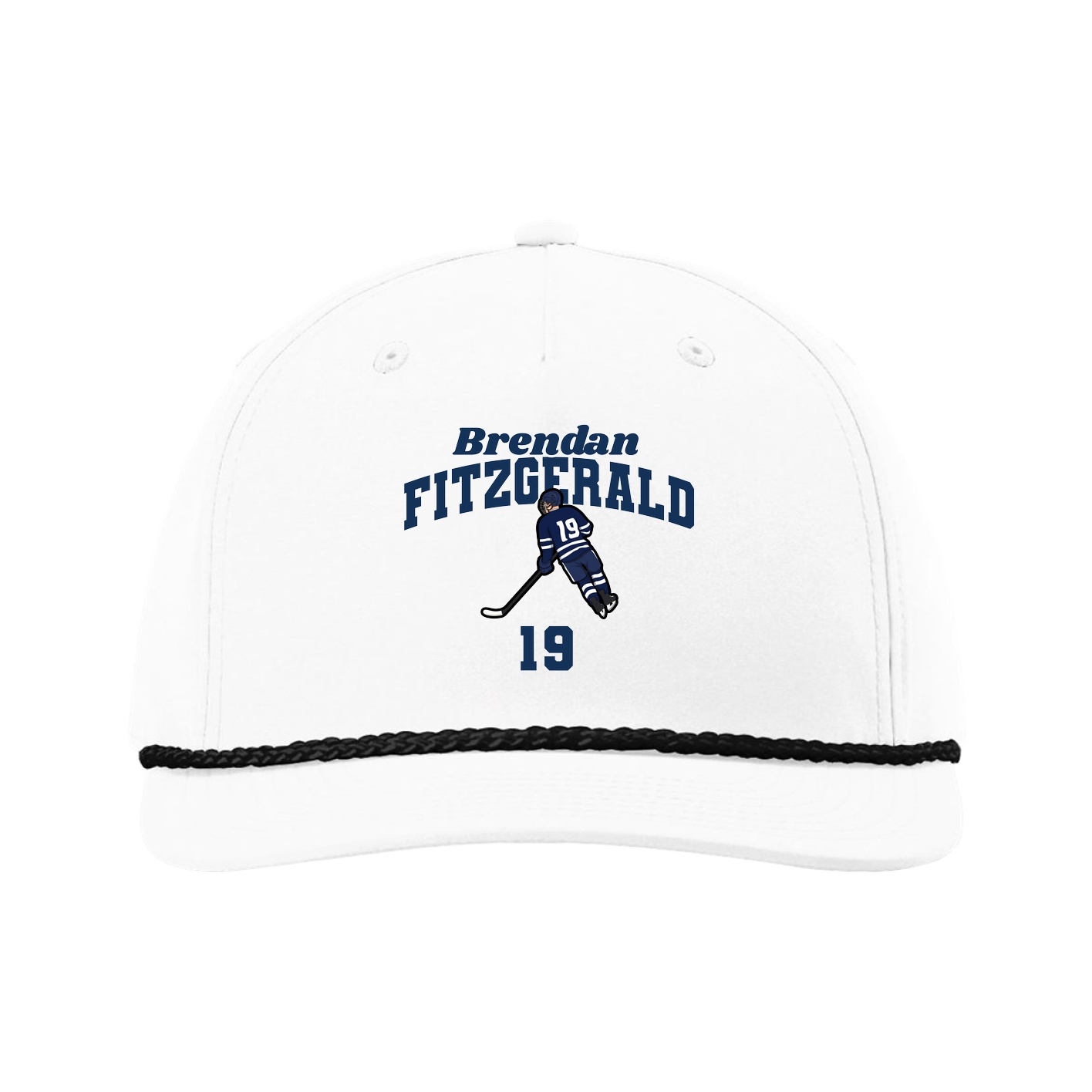 Five-Panel Classic Rope Cap — Signature Arch in White
