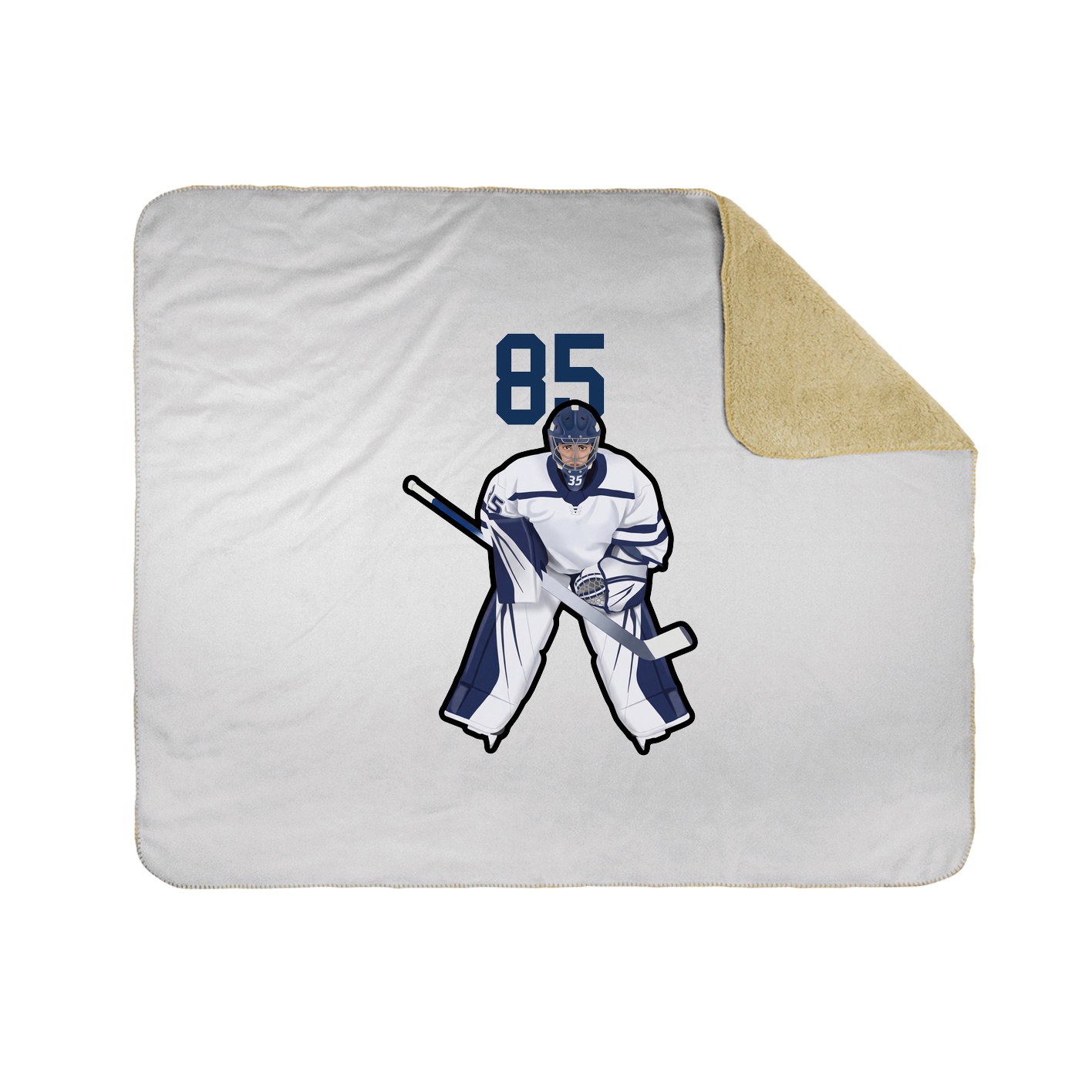 Throw Blanket — Number Top in White