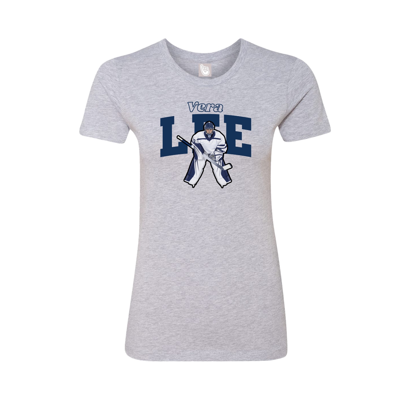 Fitted Women's Tee — Name Arch in Grey