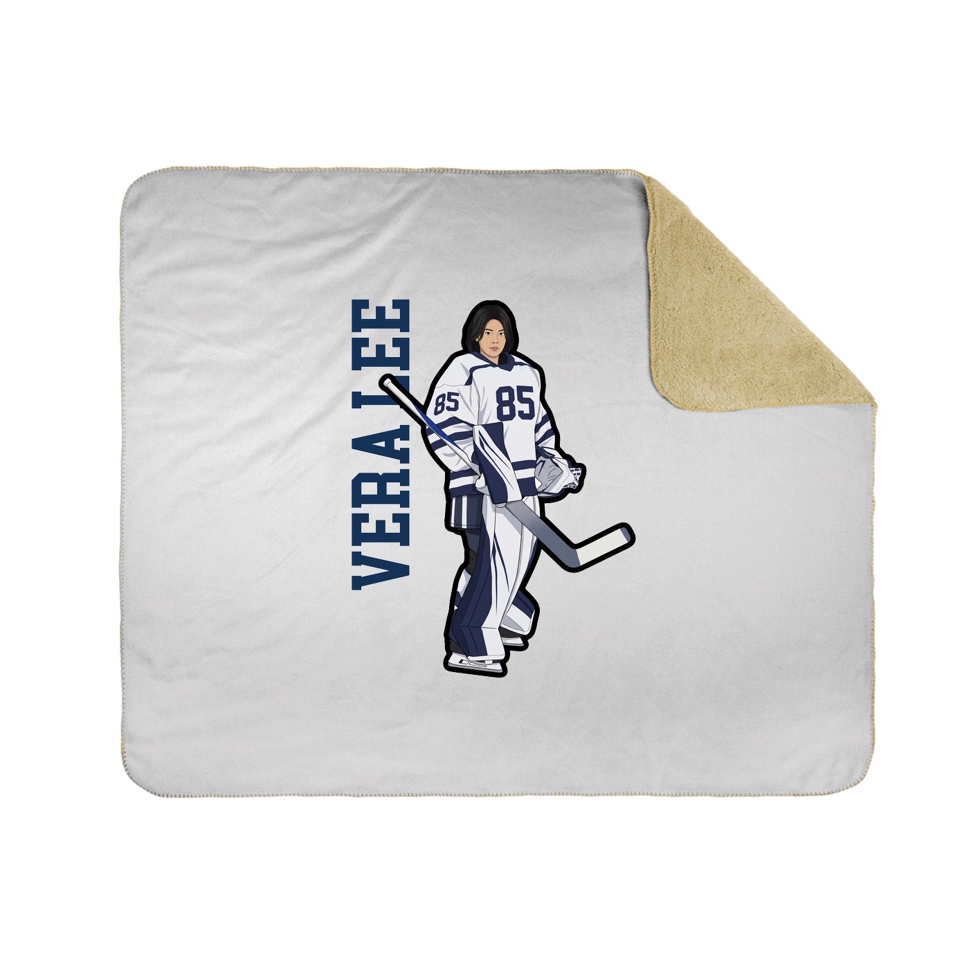 Throw Blanket — Name Vertical in White