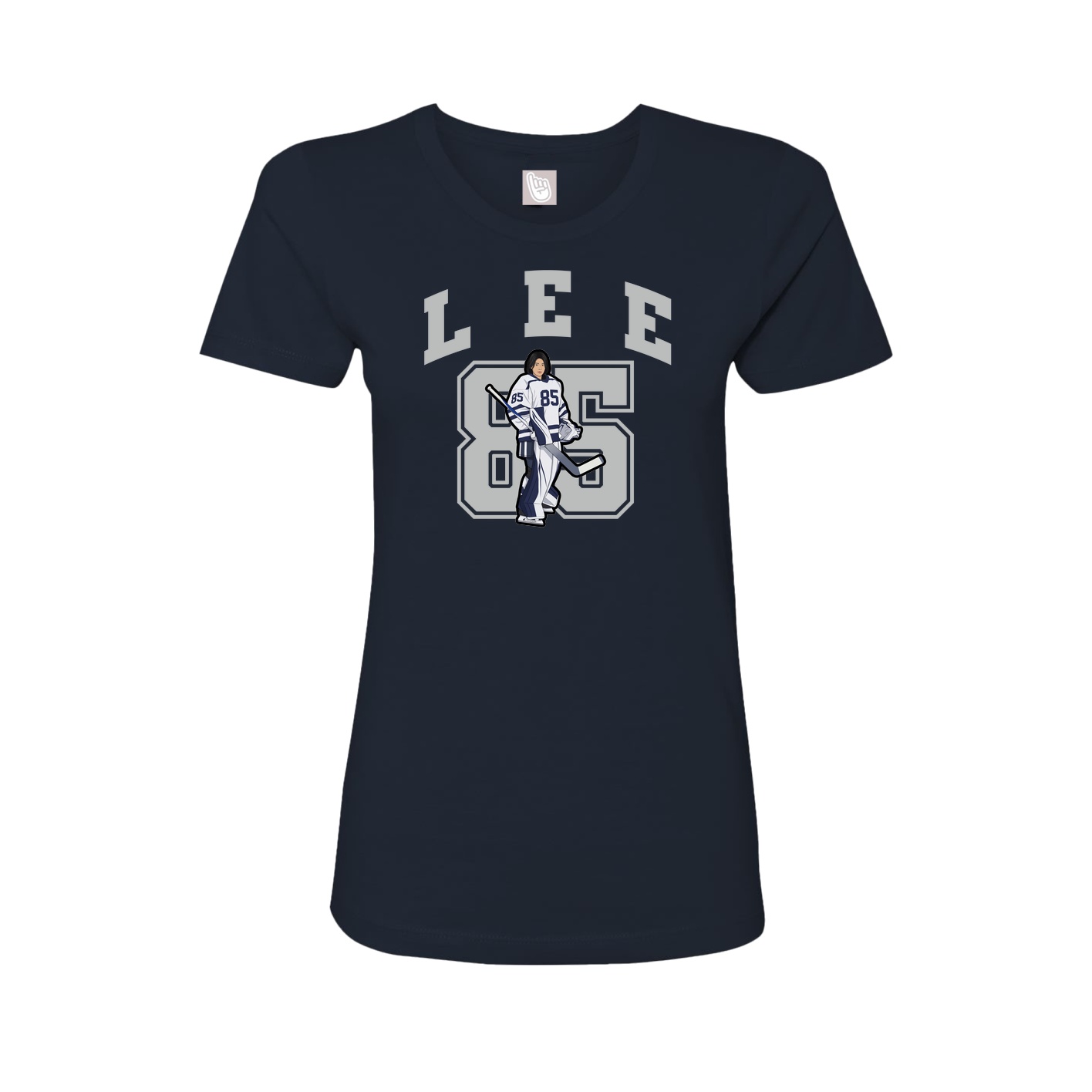 Fitted Women's Tee — Number in Navy