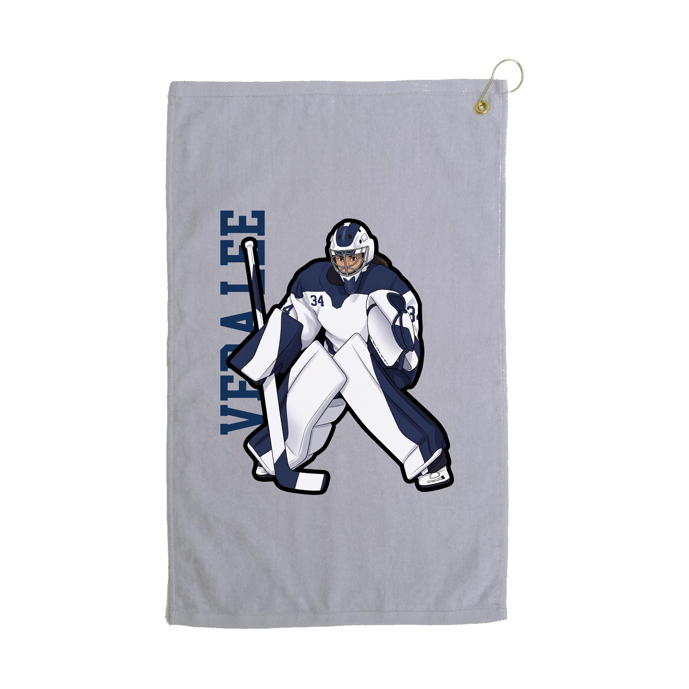 Golf Towel — Name Vertical in Grey