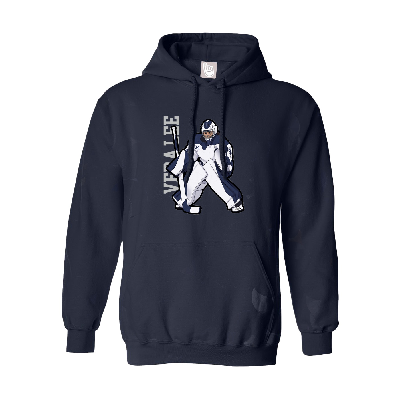 Youth Hoodie — Name Vertical in Navy