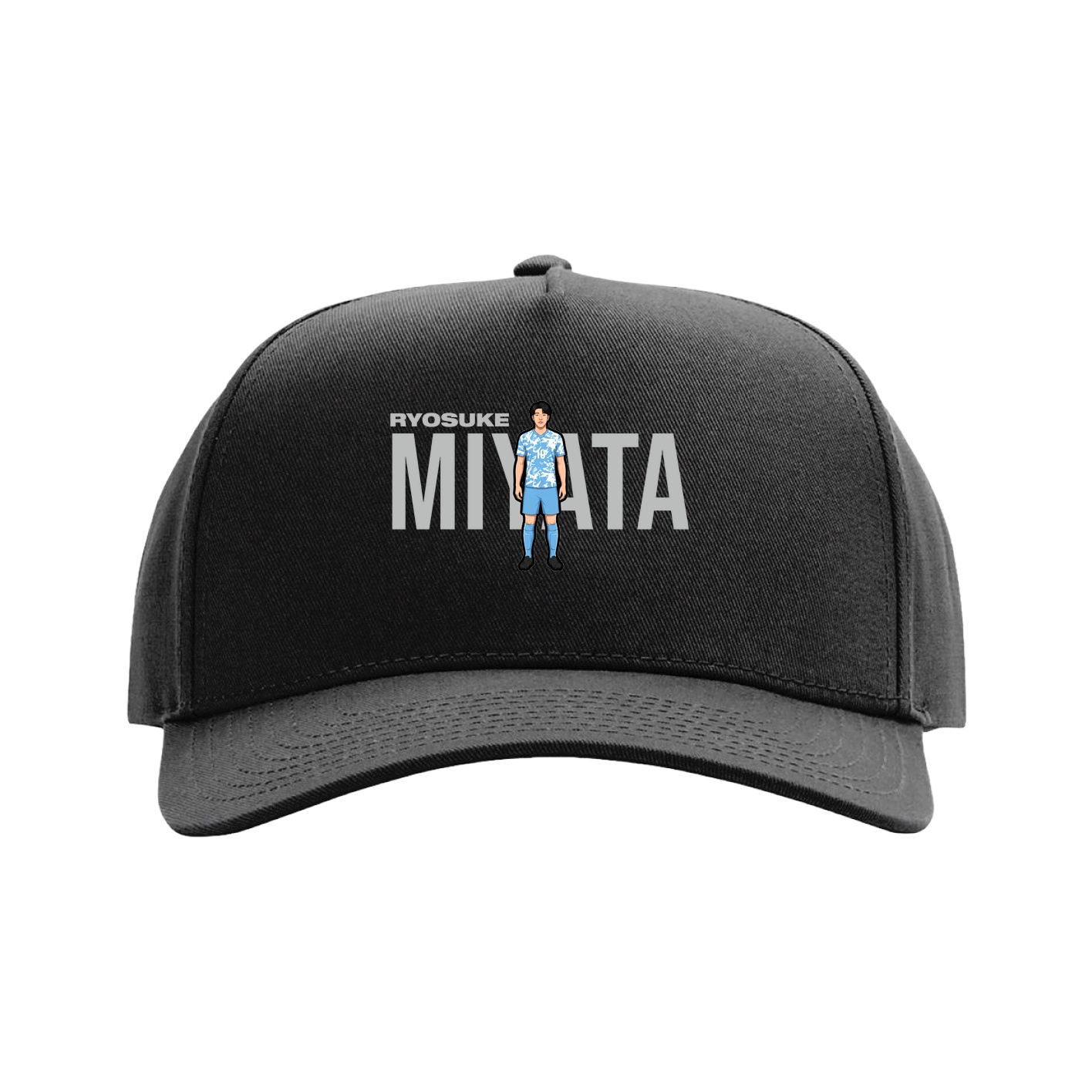 Full Fabric Five-Panel Champ Cap — Player Name in Black