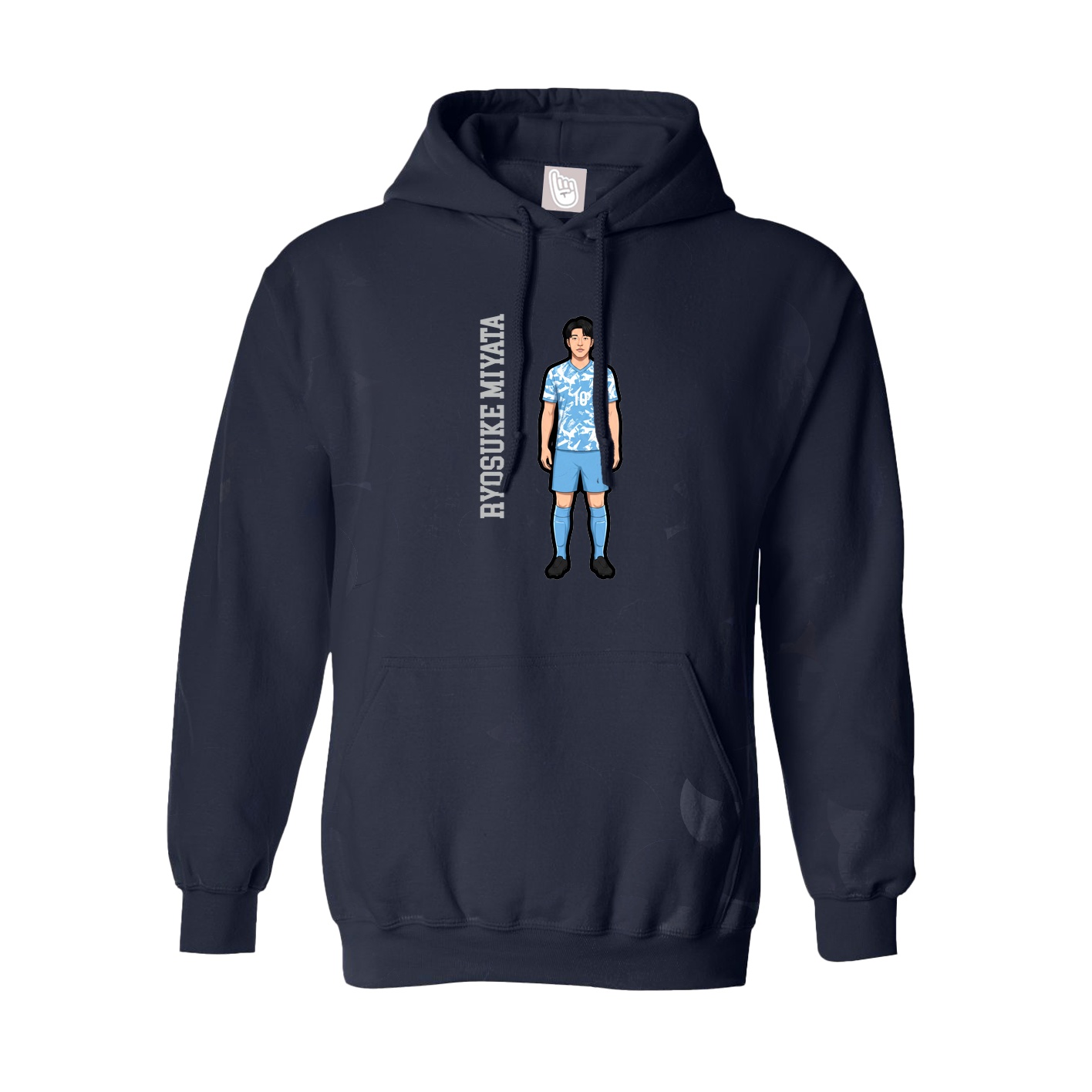Hoodie — Name Vertical in Navy
