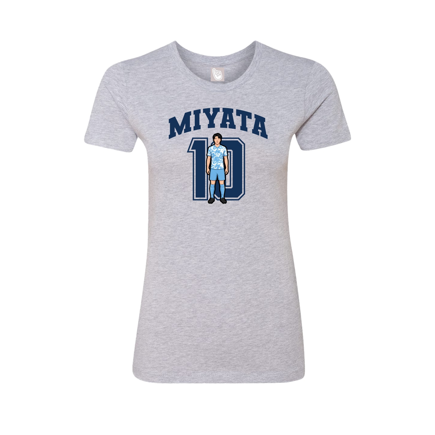Fitted Women's Tee — Number in Grey