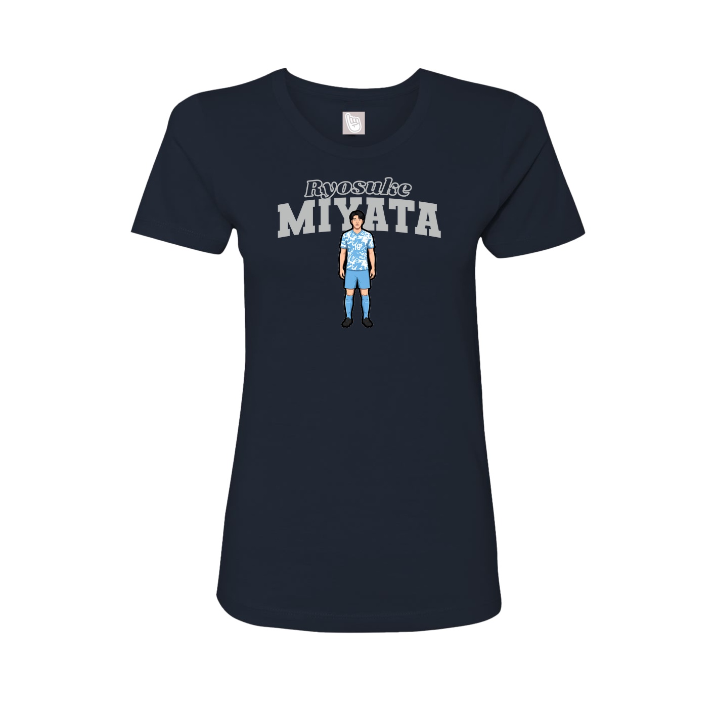 Fitted Women's Tee — Name Arch in Navy