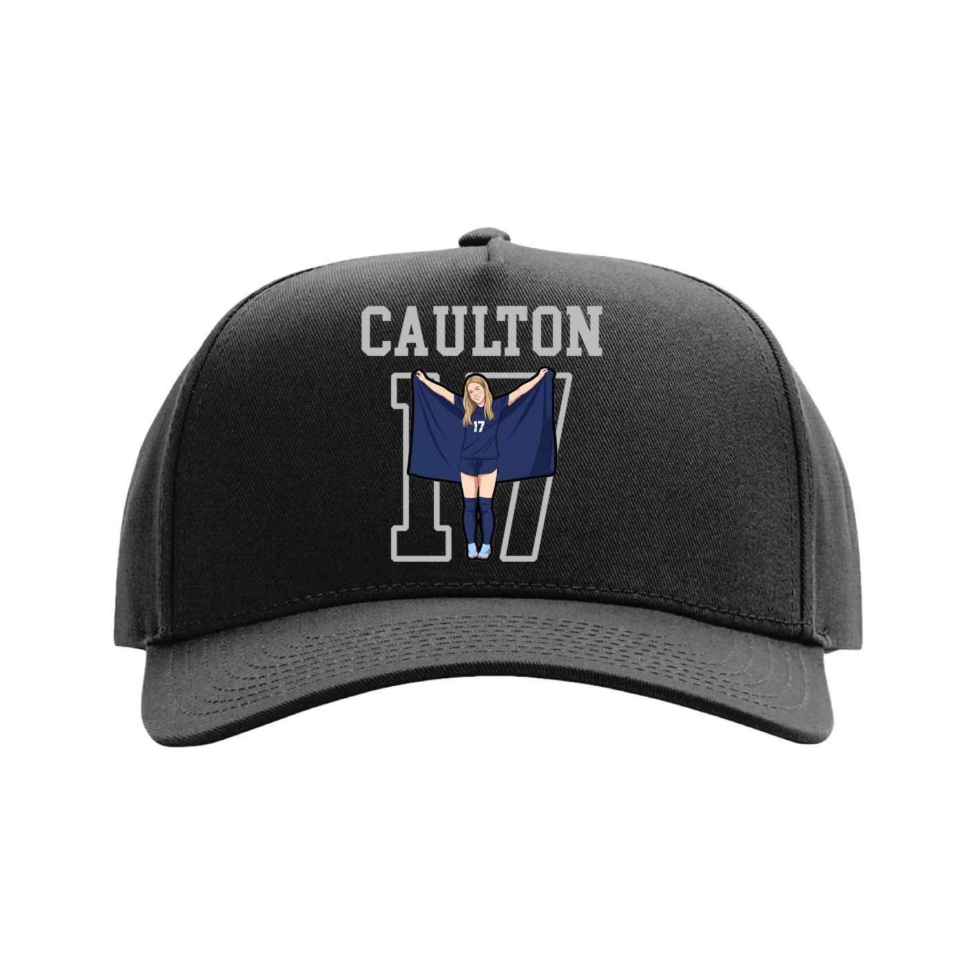 Full Fabric Five-Panel Champ Cap — Shirsey in Black