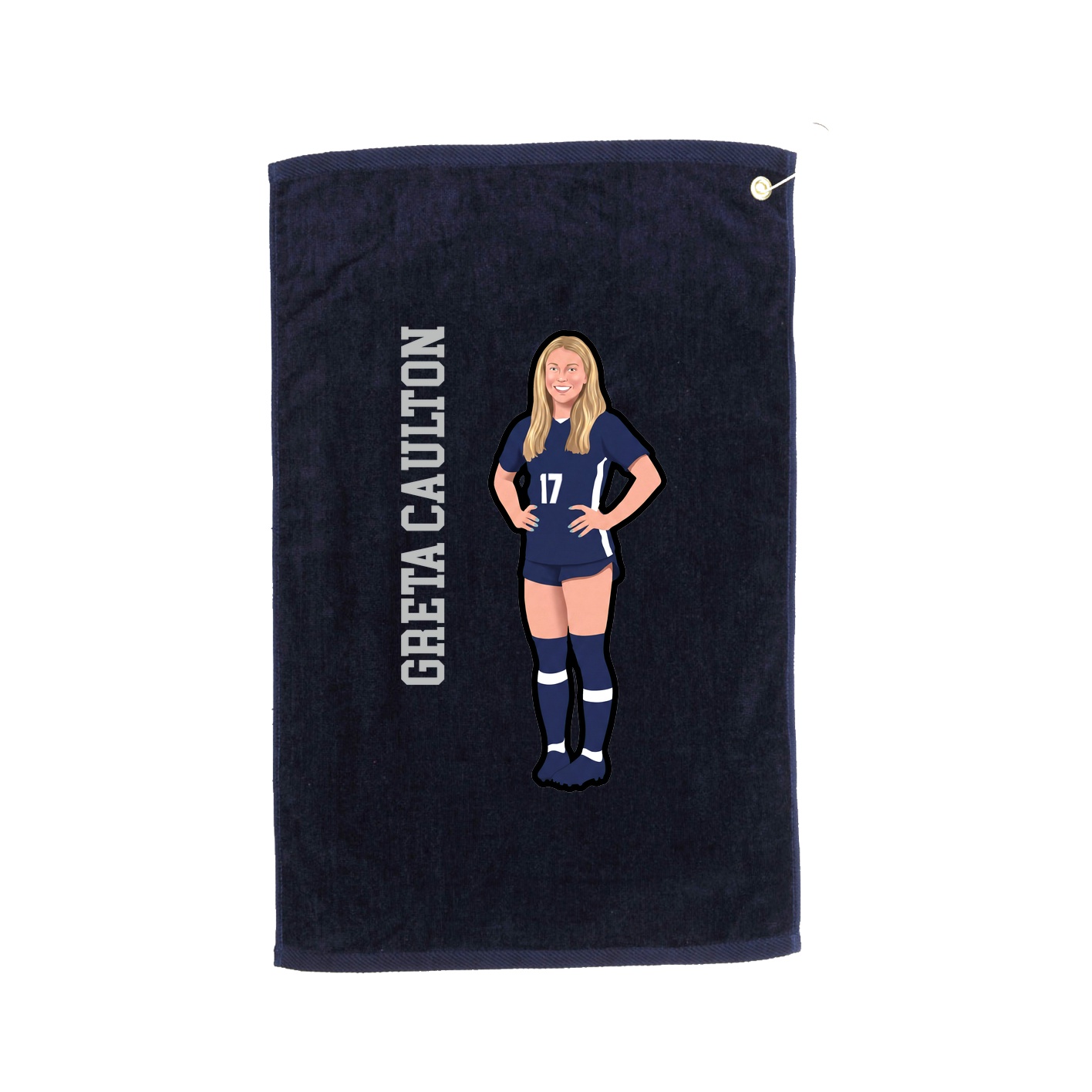 Golf Towel — Name Vertical in Navy
