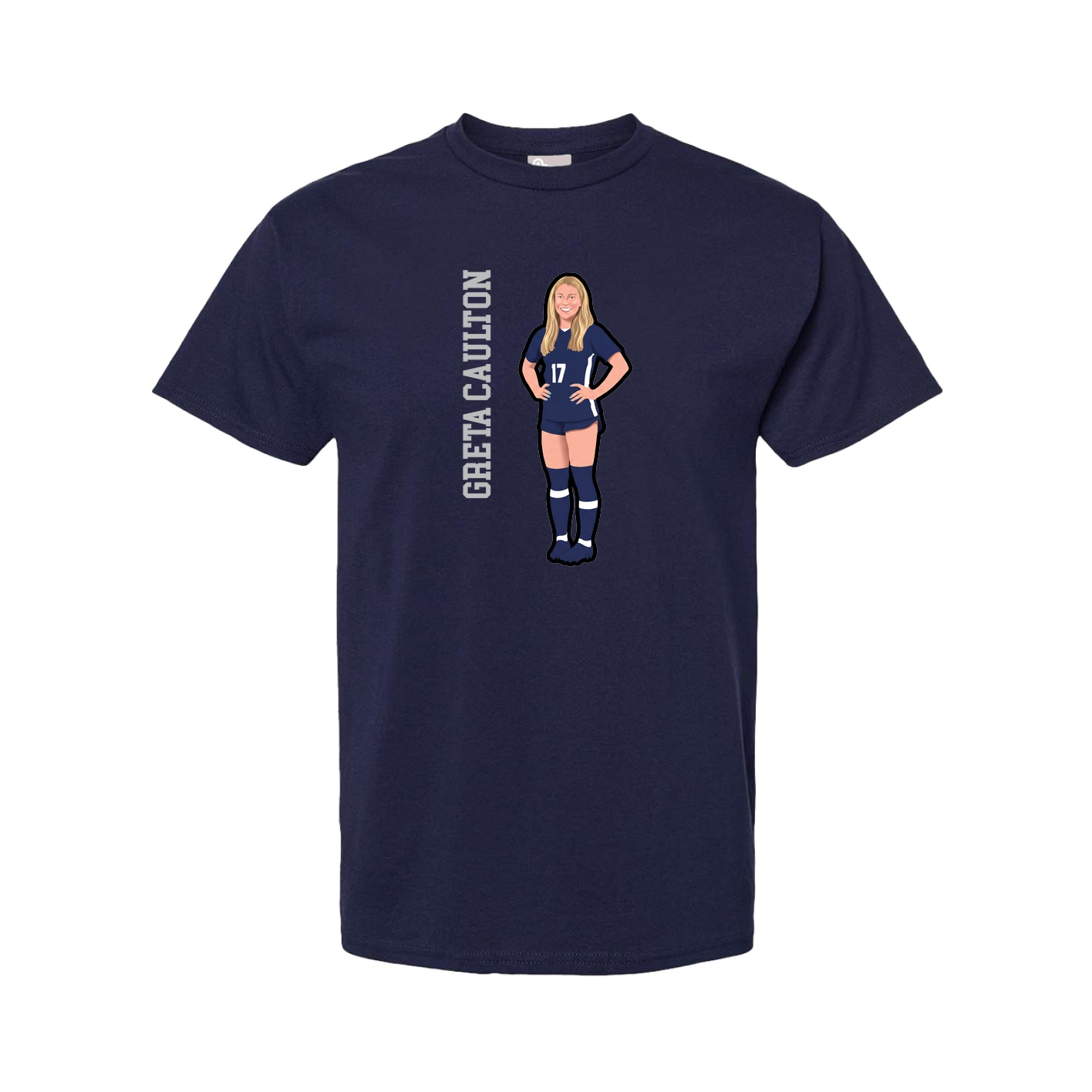 Youth Tee — Name Vertical in Navy