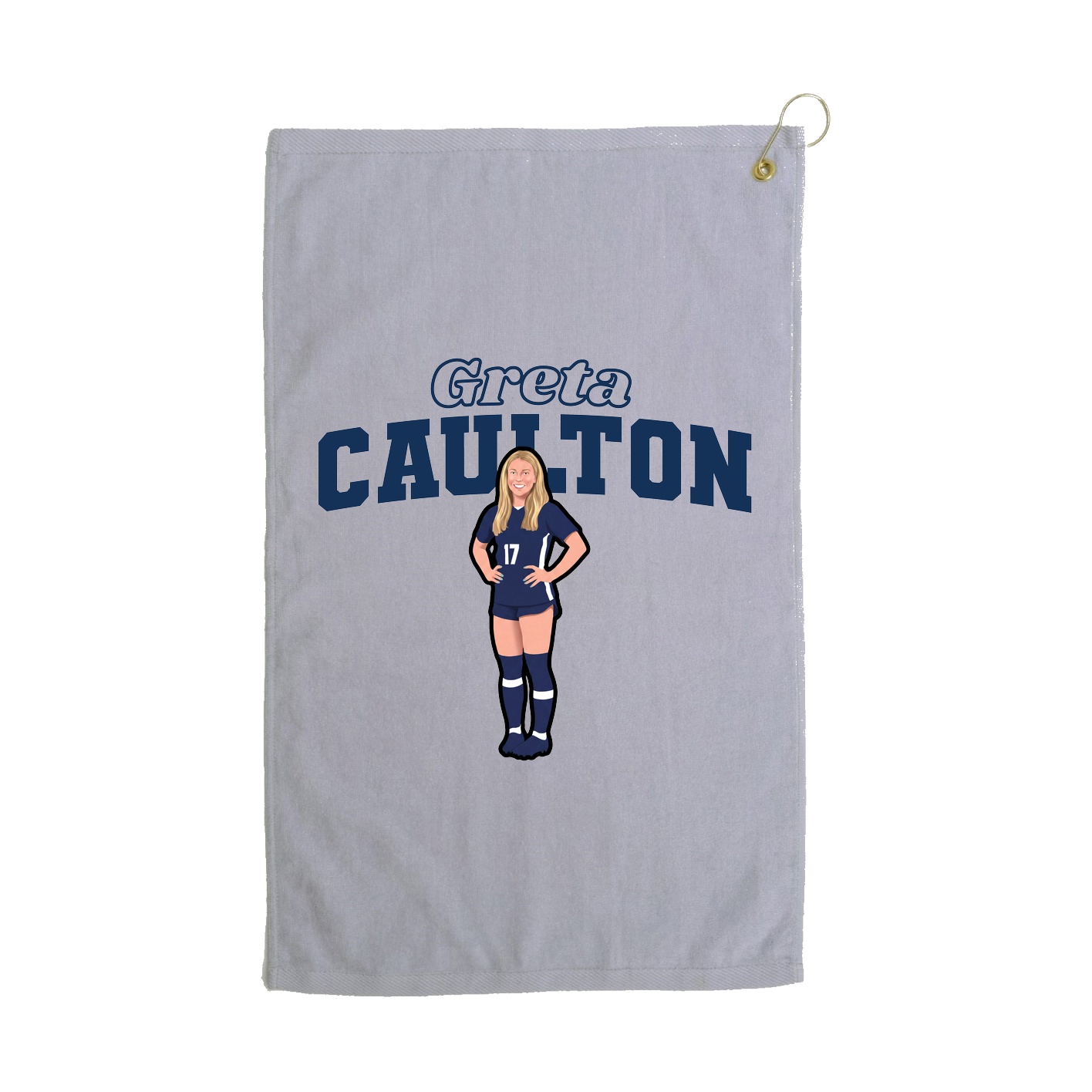 Golf Towel — Name Arch in Grey