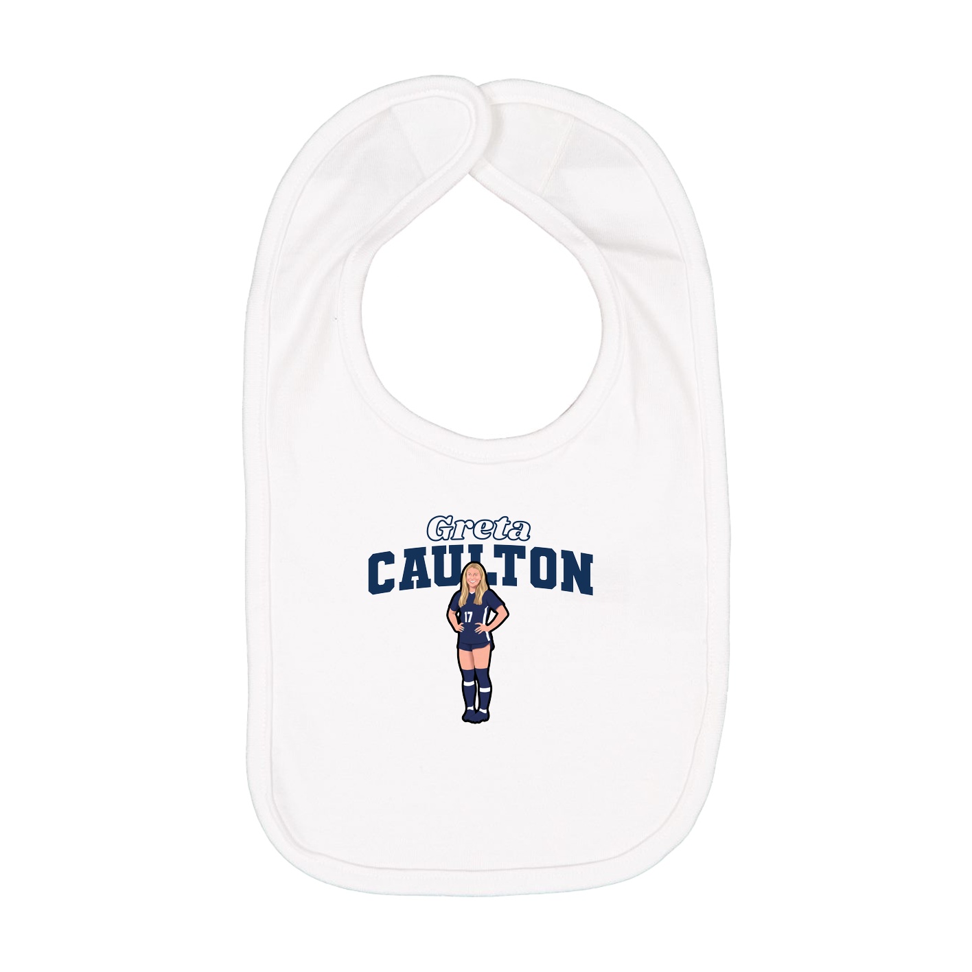 Infant Bib — Name Arch in White