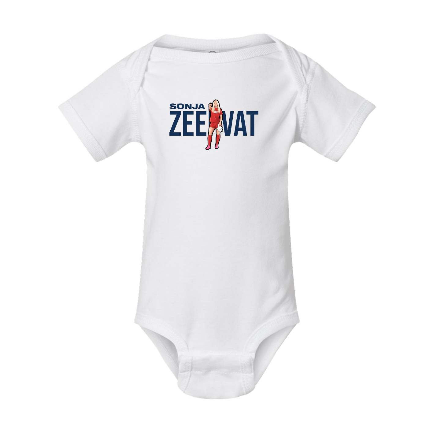 Baby Onesie — Player Name in White