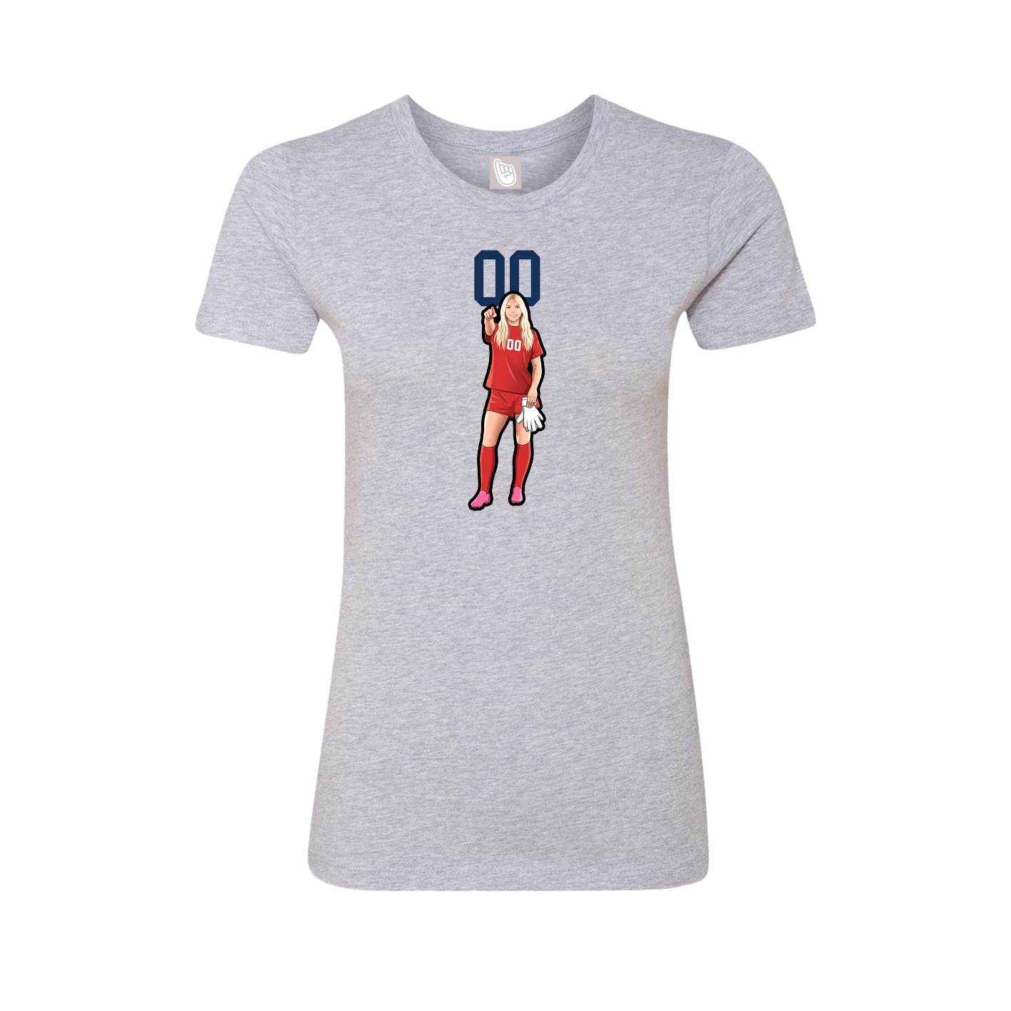 Fitted Women's Tee — Number Top in Grey