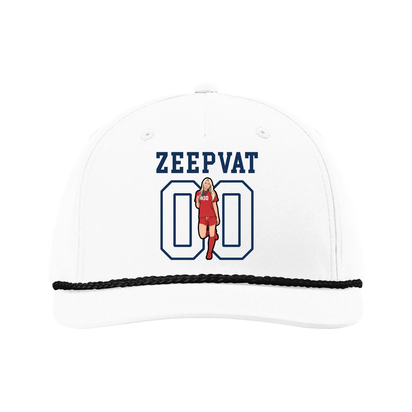 Five-Panel Classic Rope Cap — Shirsey in White