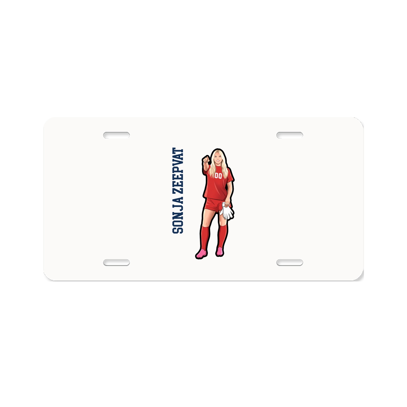 License Plate — Name Vertical in Classic