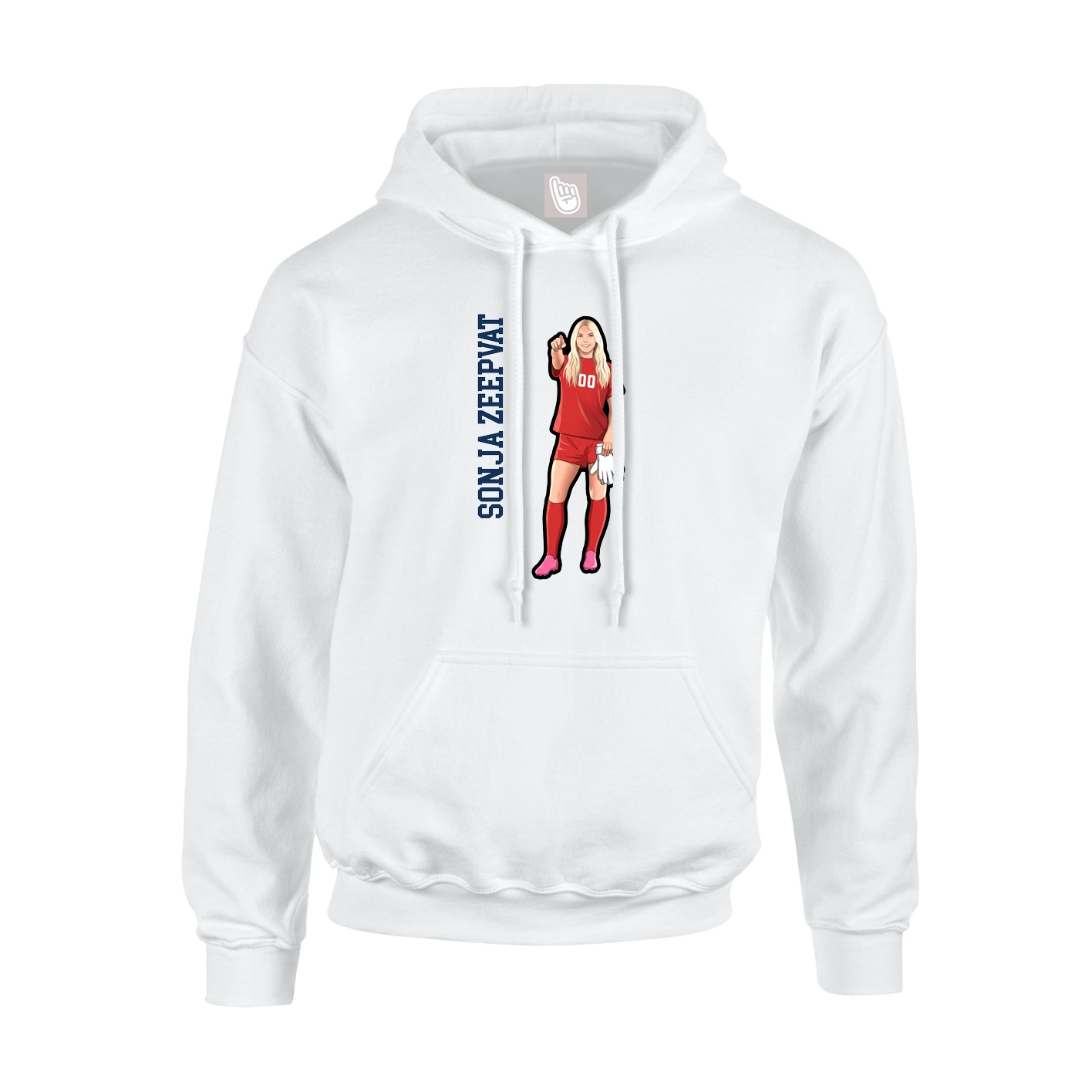 Hoodie — Name Vertical in White