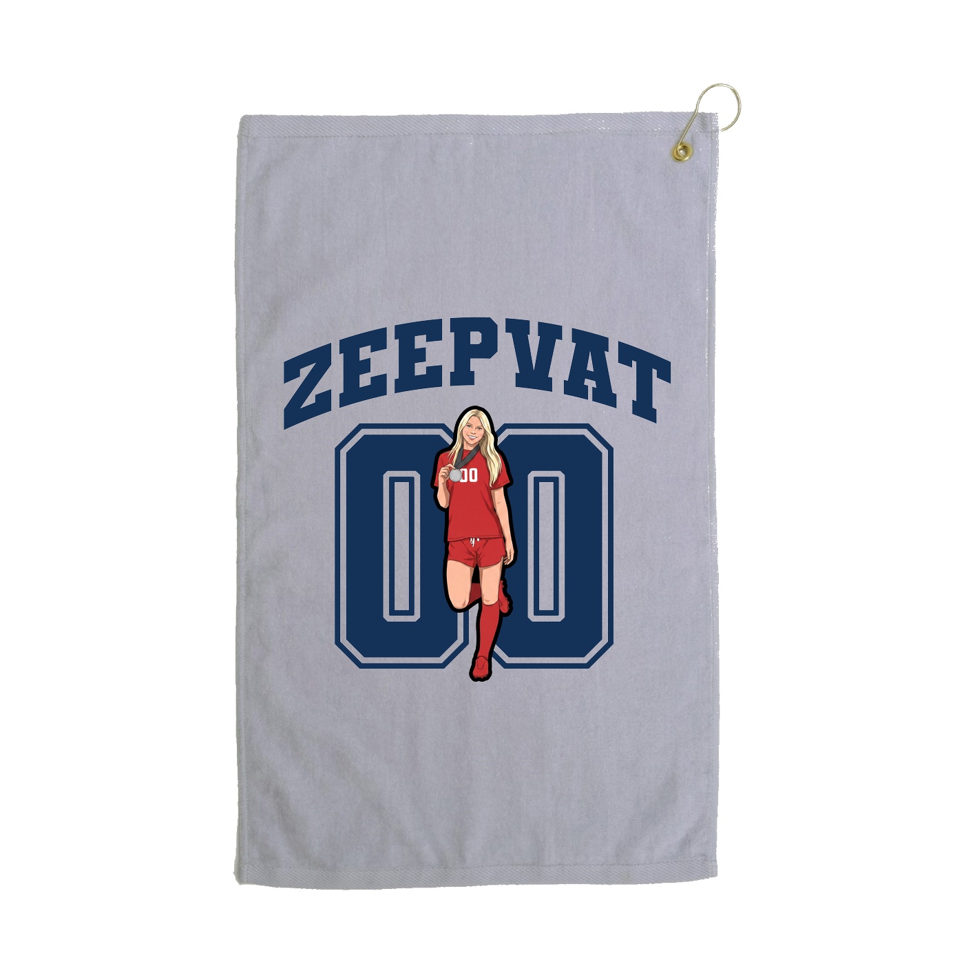 Golf Towel — Number in Grey