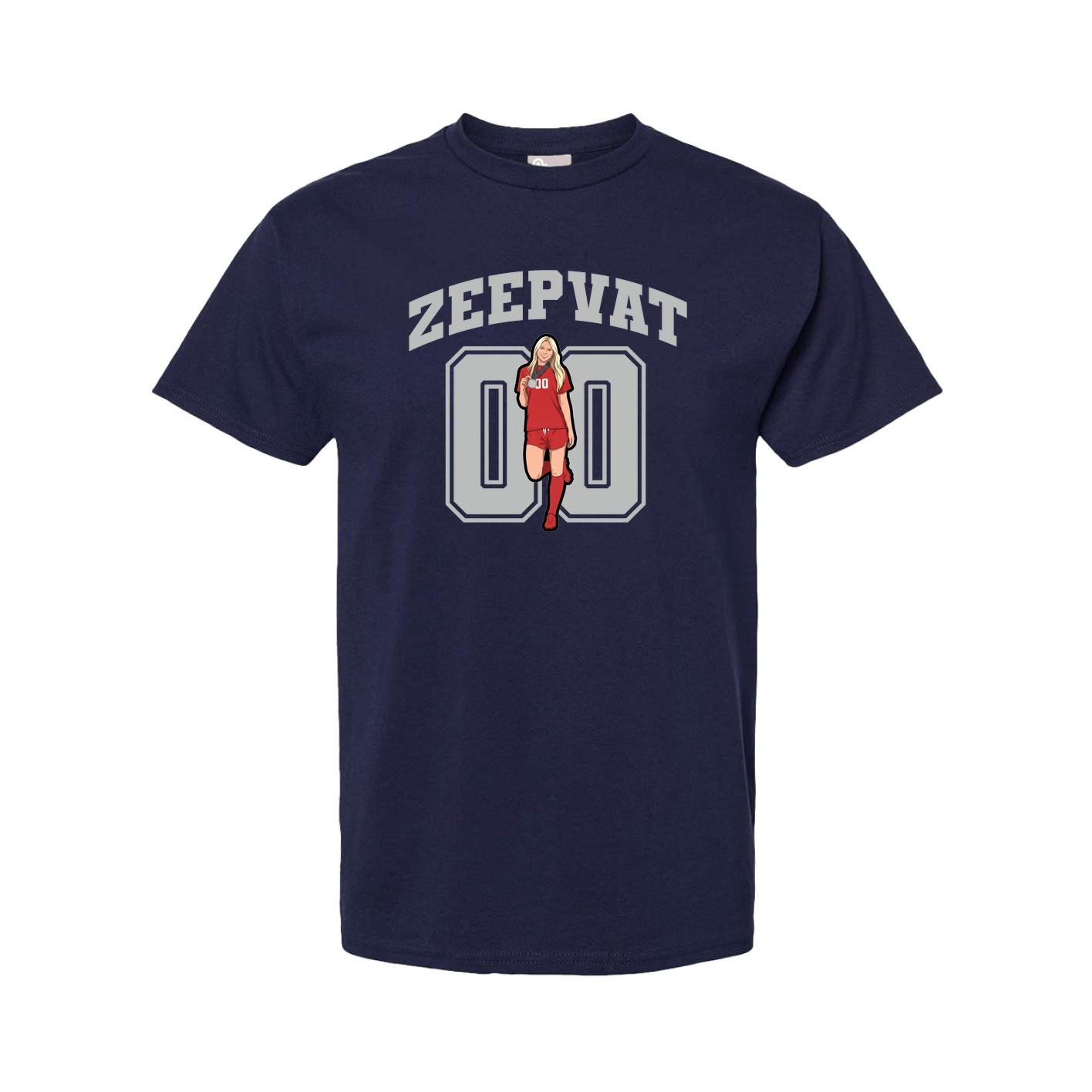 Youth Tee — Number in Navy