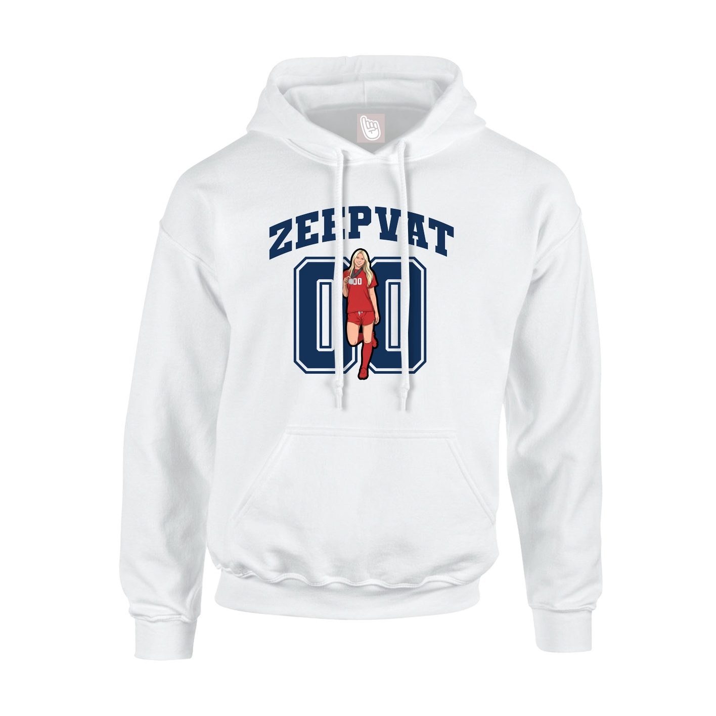Youth Hoodie — Number in White