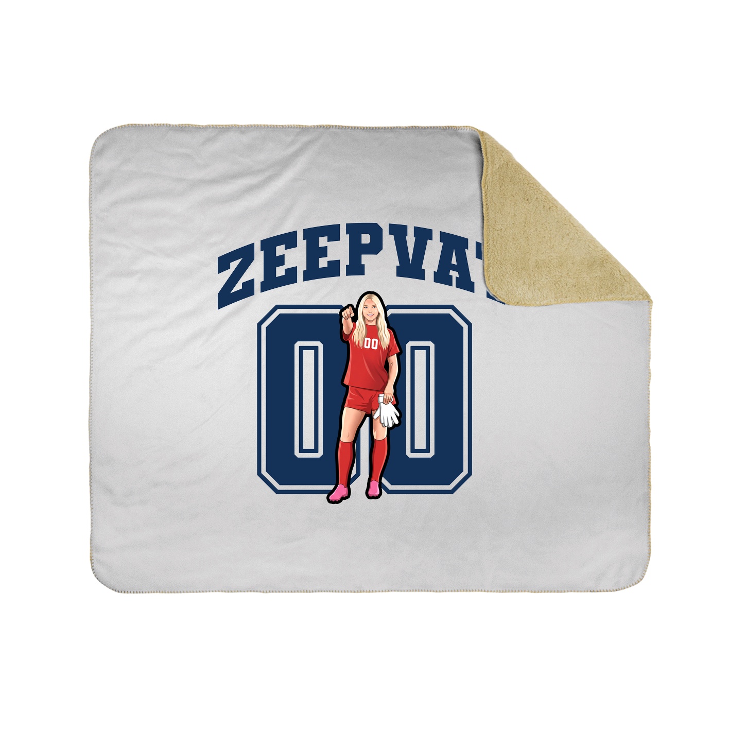 Throw Blanket — Number in White