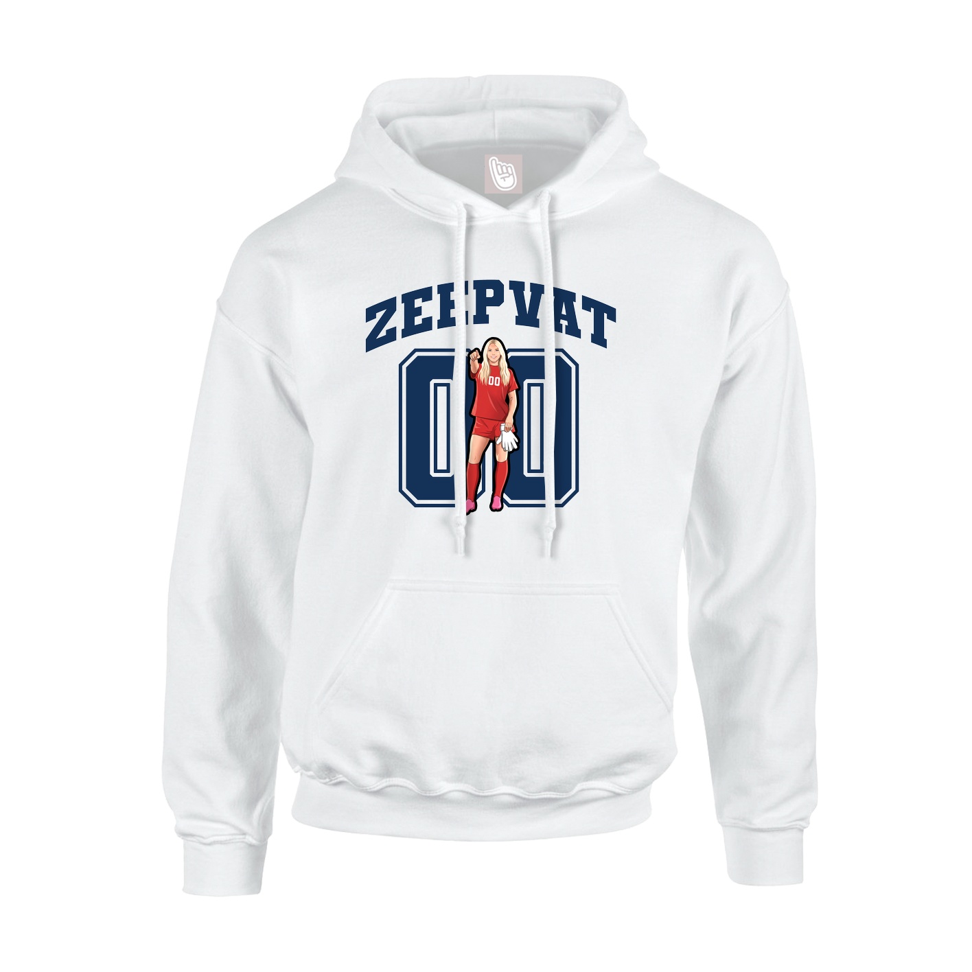 Hoodie — Number in White