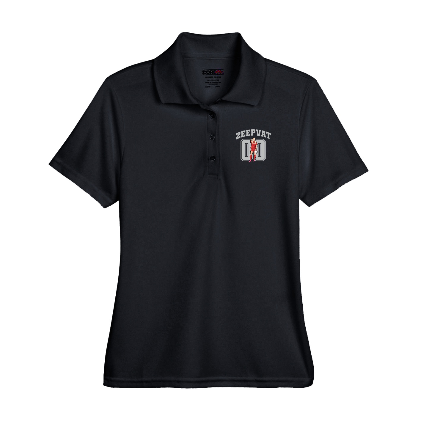 Performance Polo — Number in Black