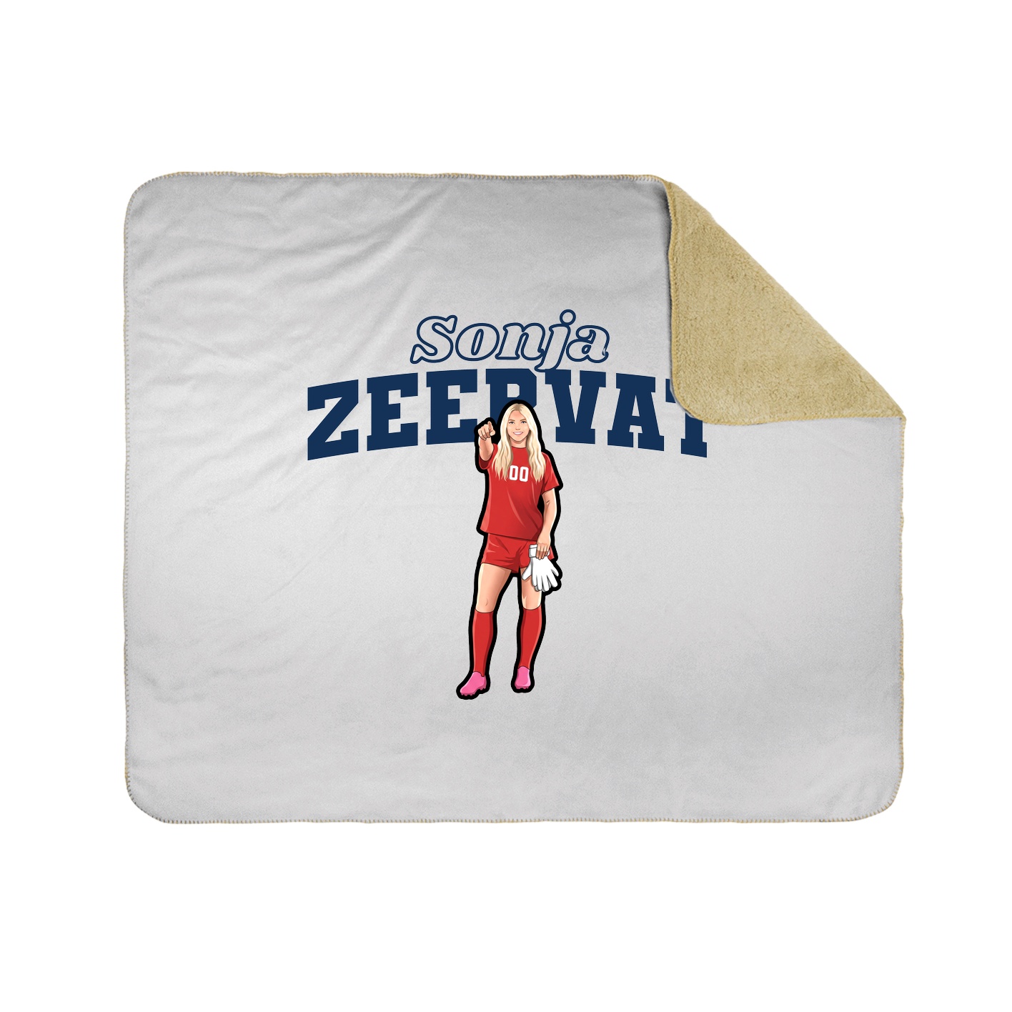 Throw Blanket — Name Arch in White