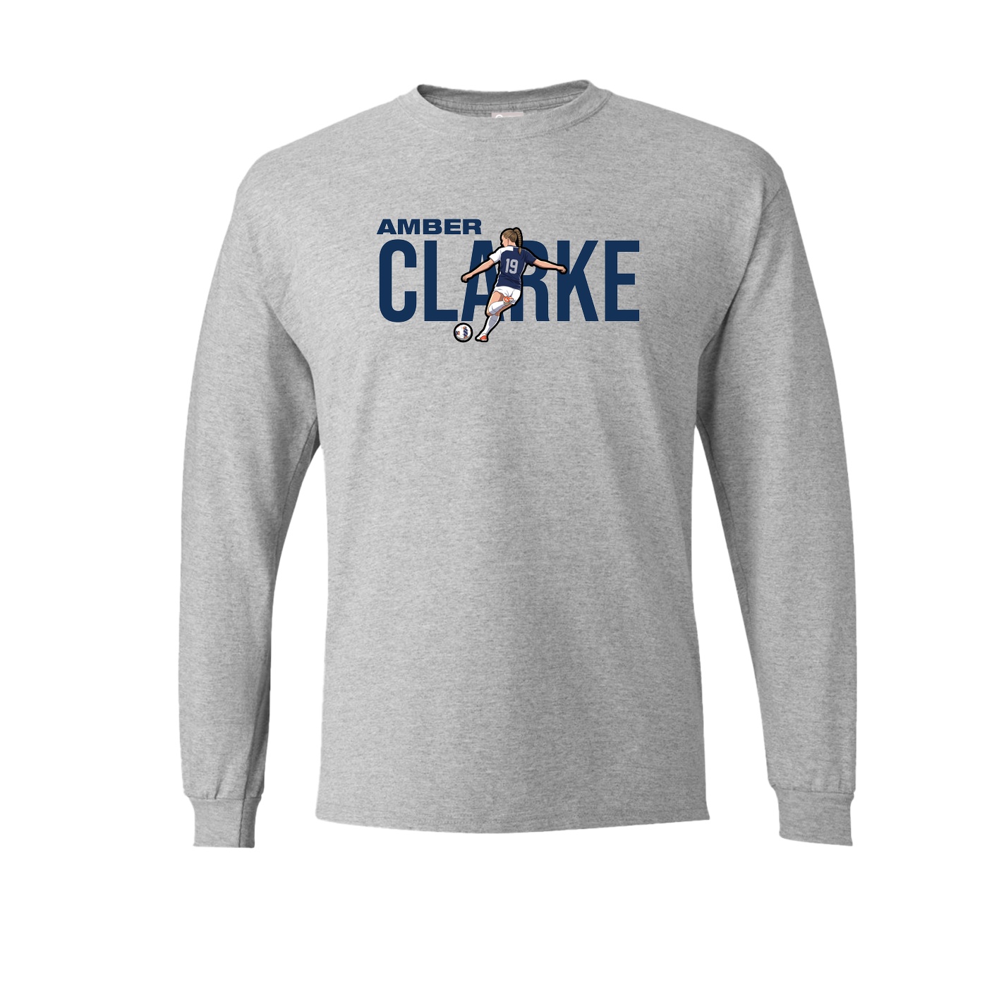 Long Sleeve Tee — Player Name in Grey