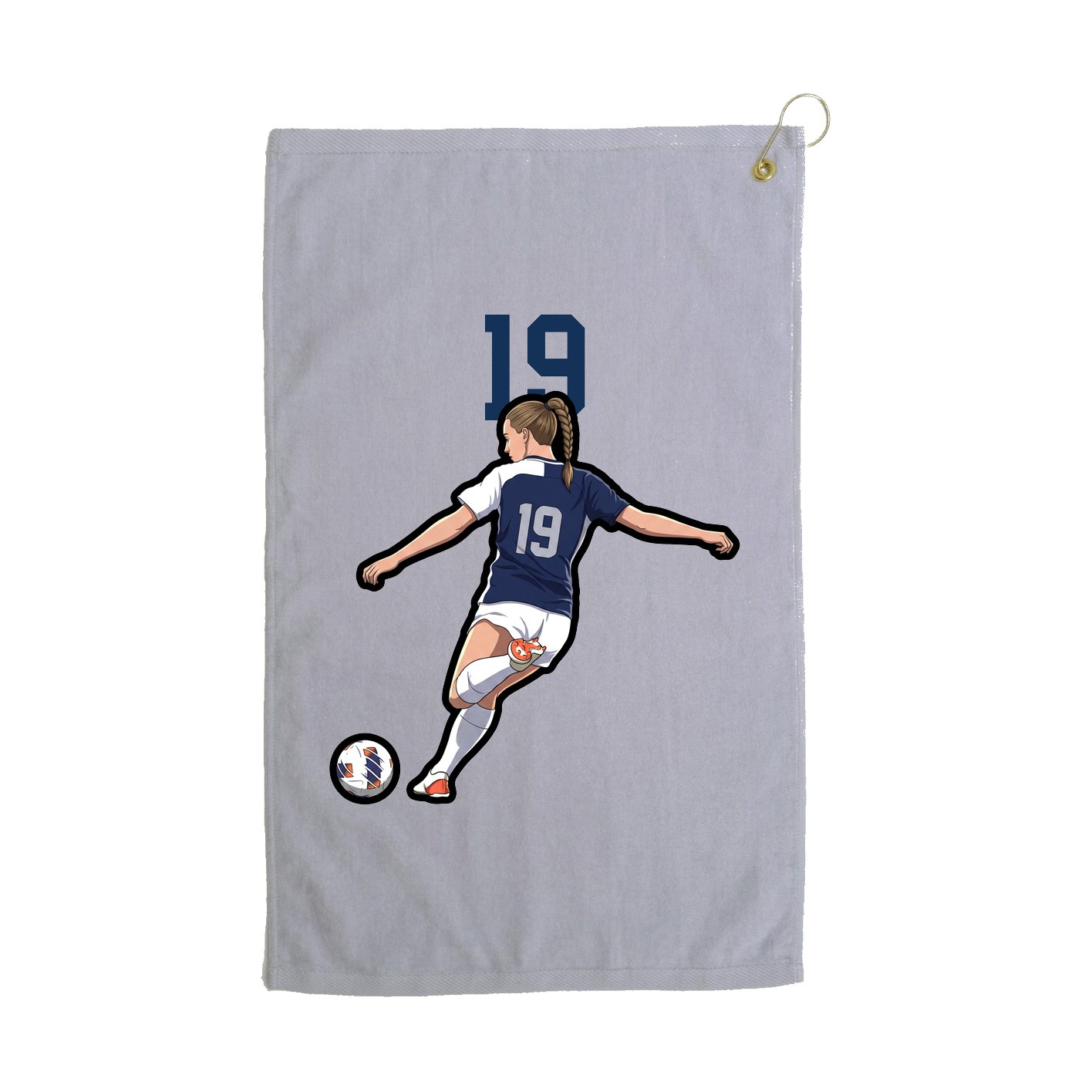 Golf Towel — Number Top in Grey