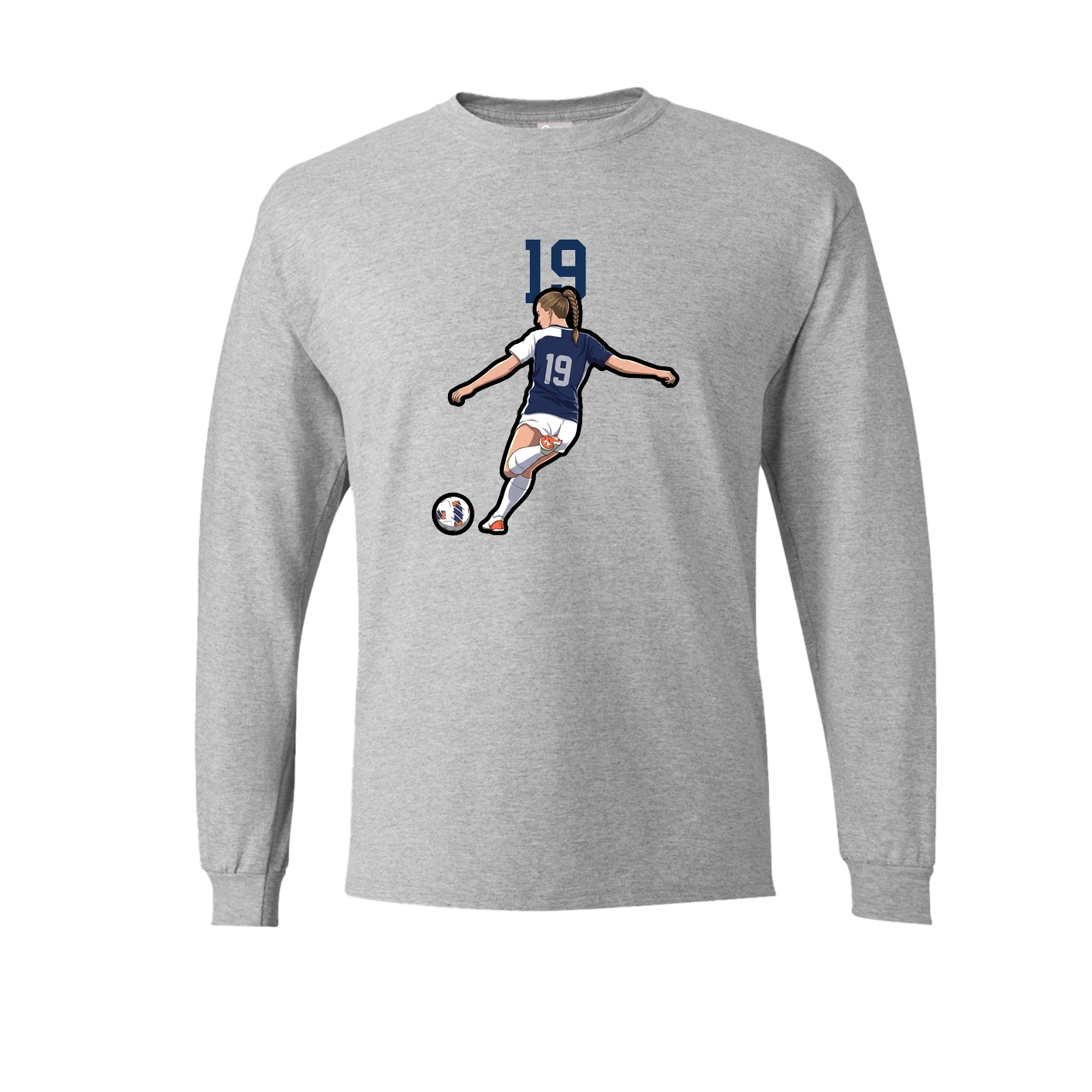 Long Sleeve Tee — Number Top in Grey