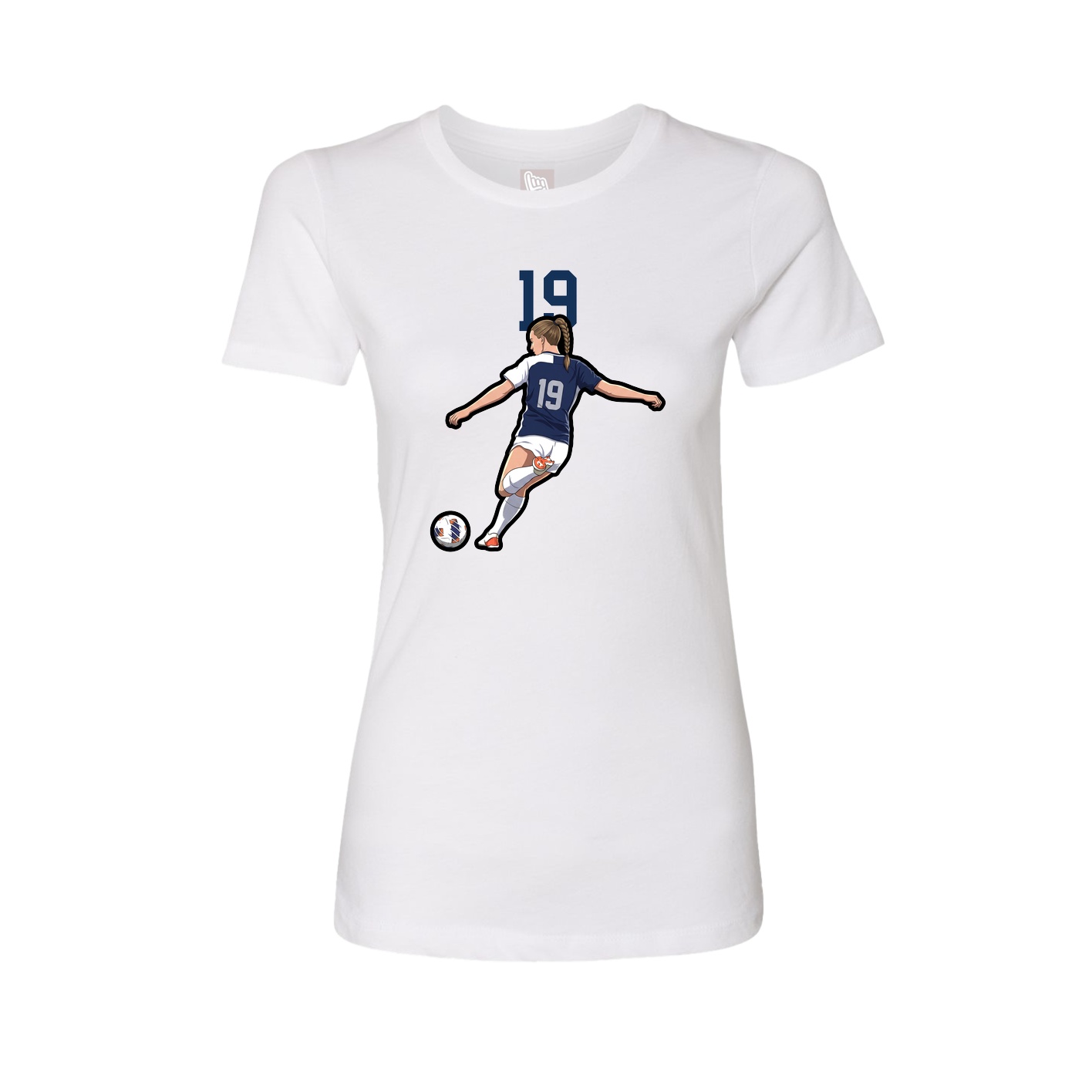 Fitted Women's Tee — Number Top in White