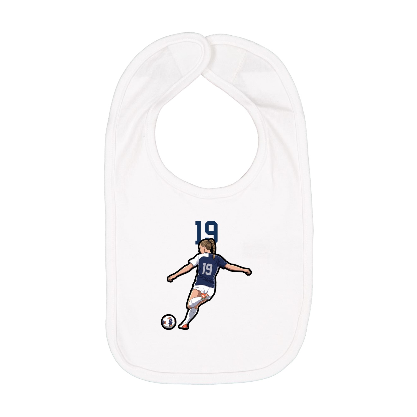 Infant Bib — Number Top in White