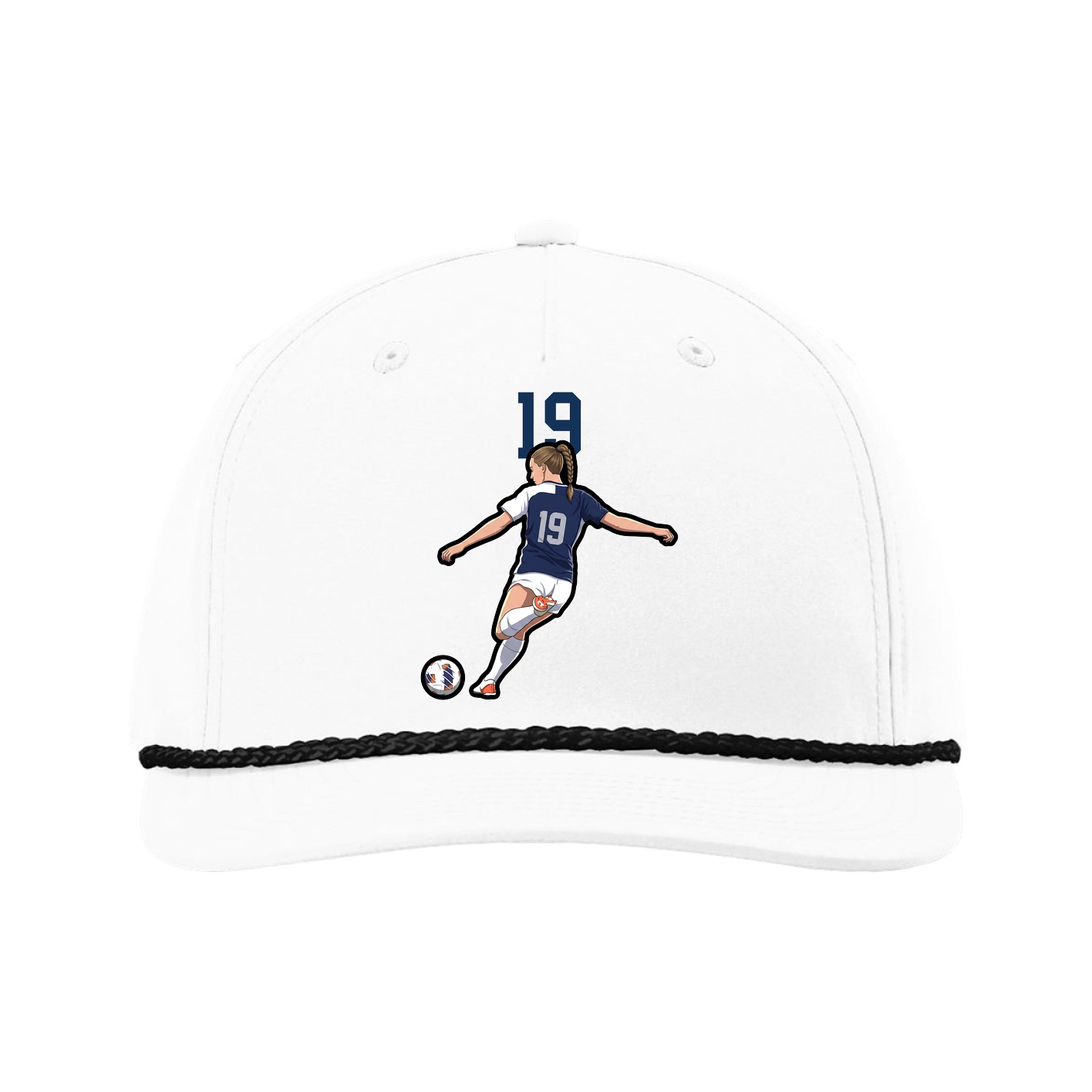 Five-Panel Classic Rope Cap — Number Top in White