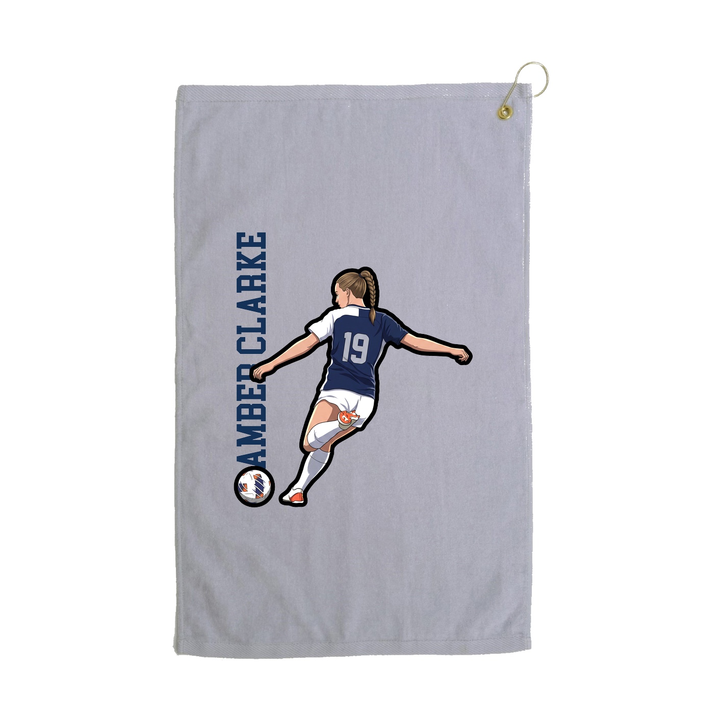 Golf Towel — Name Vertical in Grey