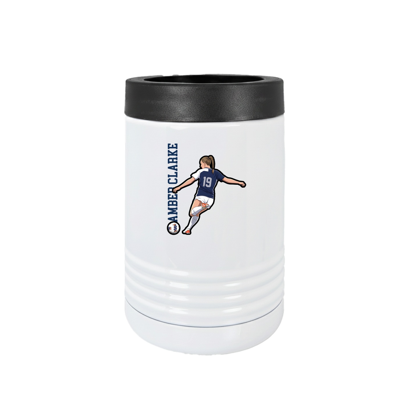Beverage Holder — Name Vertical in White