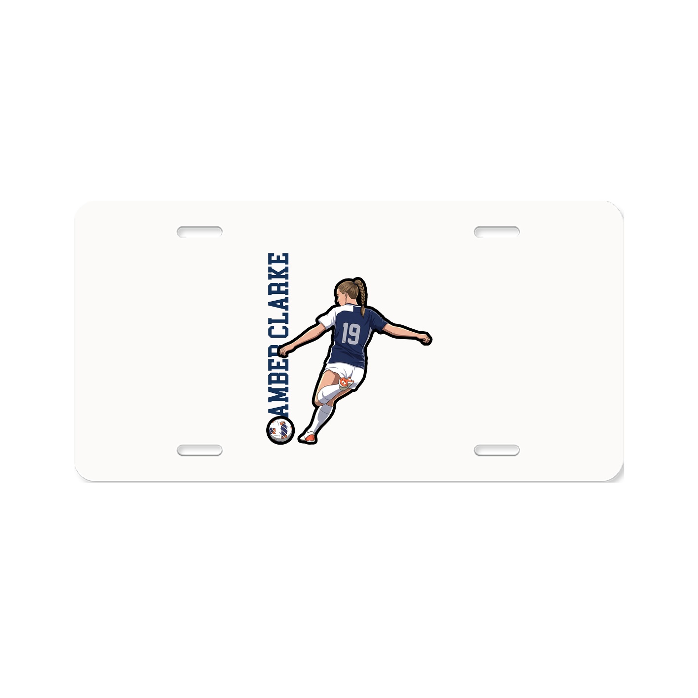 License Plate — Name Vertical in Classic