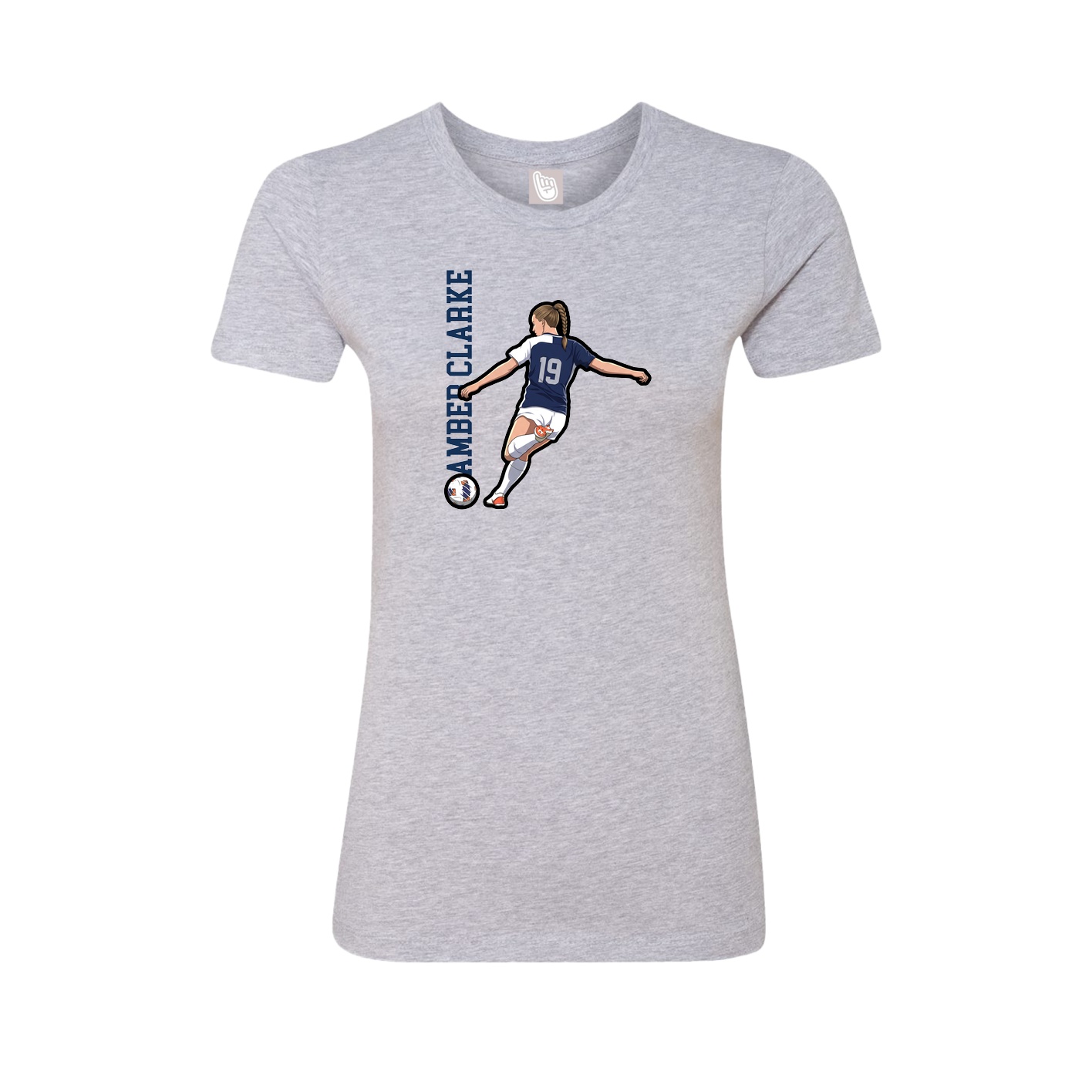 Fitted Women's Tee — Name Vertical in Grey